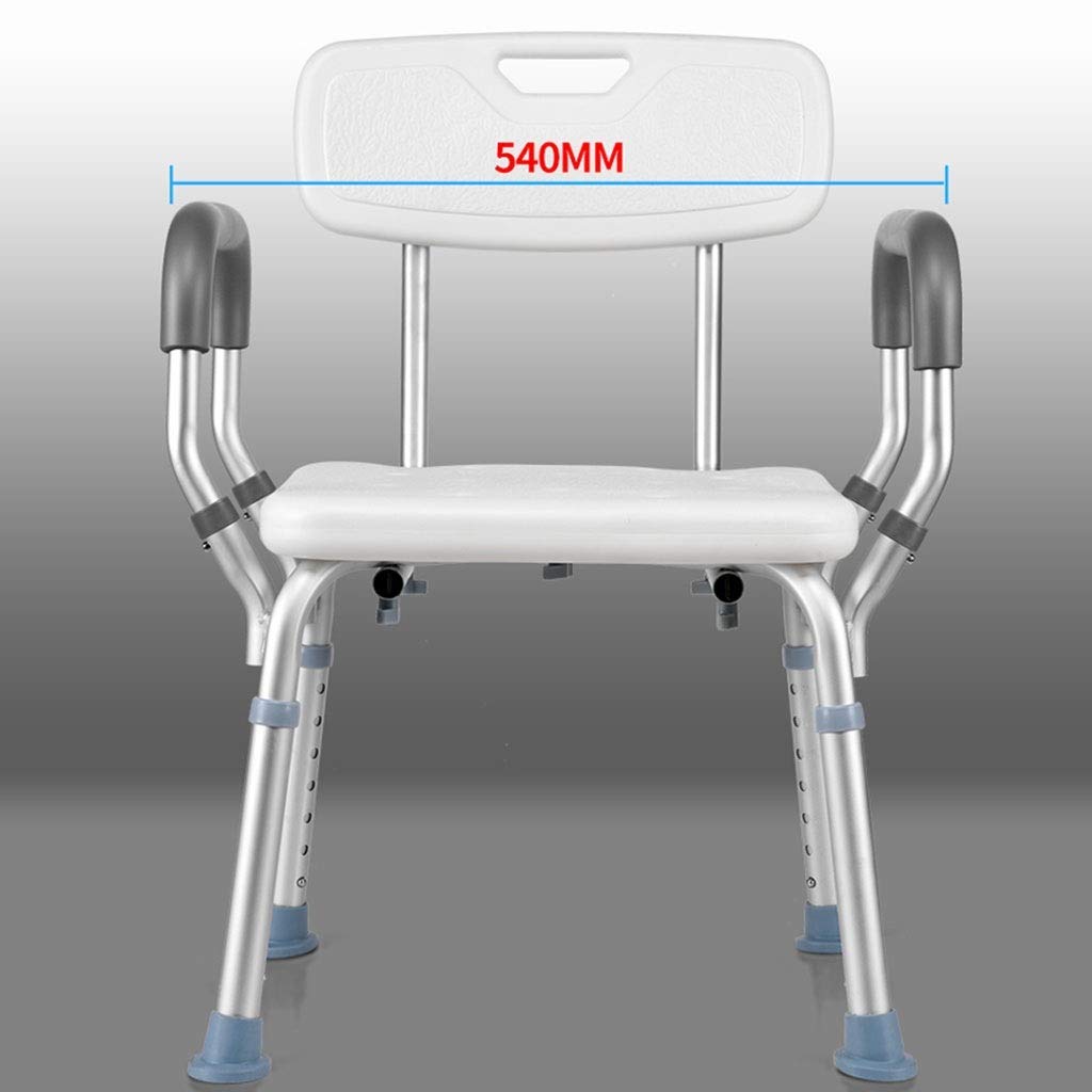 CHEWYNP Folding Shower Chair for Elderly & Disabled - Non-Slip Bath Stool with Back Support, Adjustable Height for Adults, Pregnant Women & Seniors - Perfect for Bathroom Safety & Assisted Living (Size B)