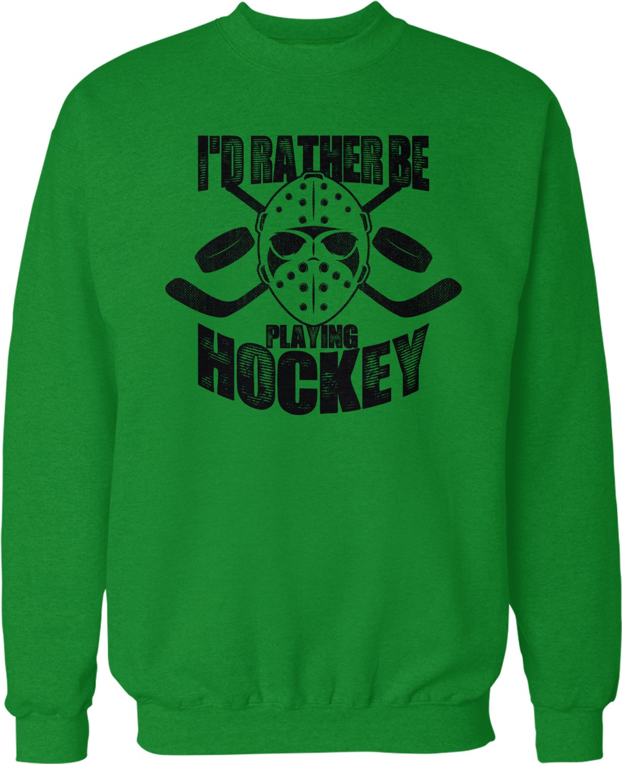 I'd Rather Be Playing Hockey Crew Neck Sweatshirt - Comfortable Unisex Pullover for Hockey Fans - Perfect for Game Day, Casual Wear & Sports Enthusiasts