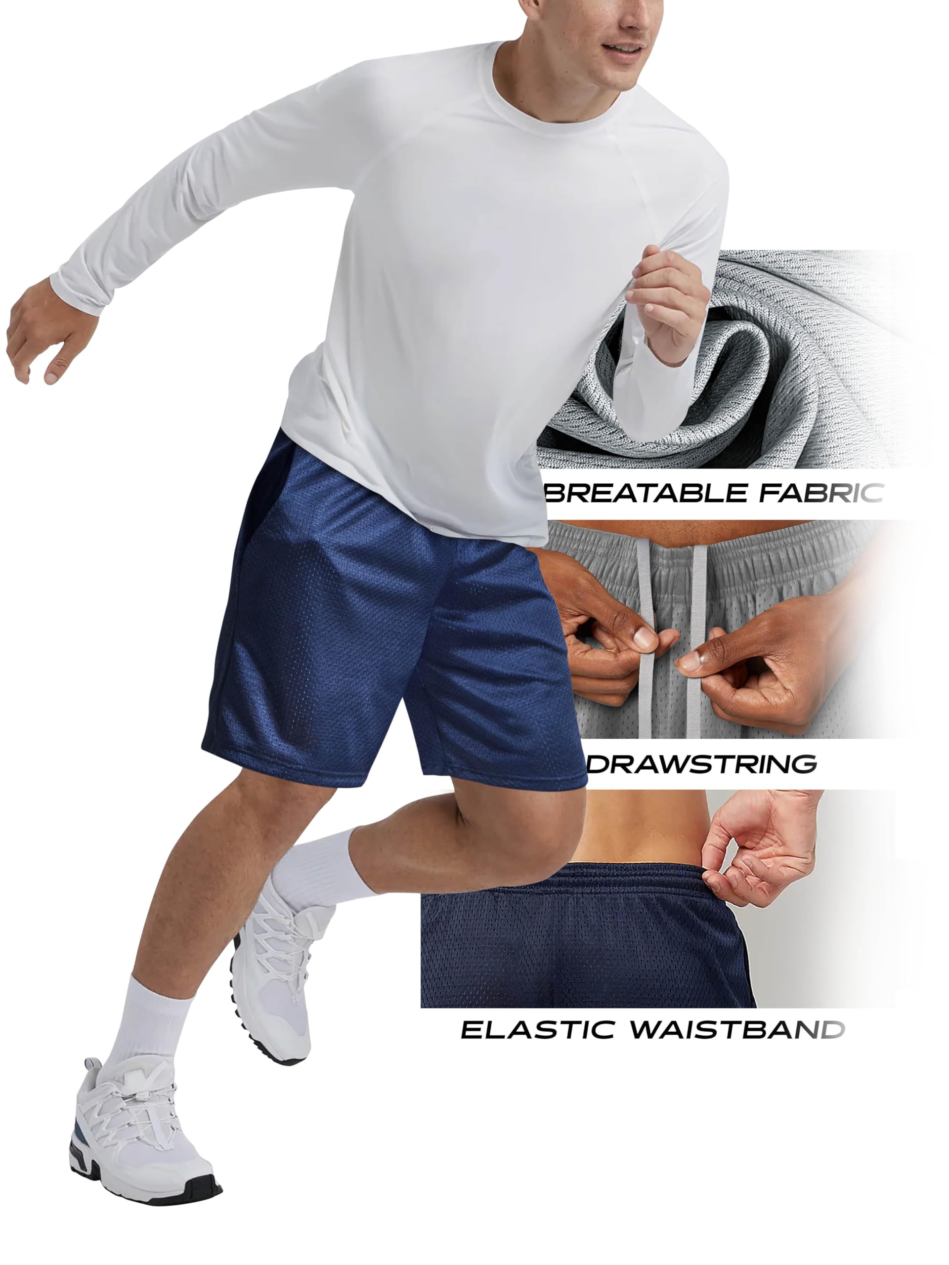 Men's Lightweight Mesh Basketball Jersey & Gym Shorts Set - Breathable Workout Clothes for Basketball, Fitness, and Training