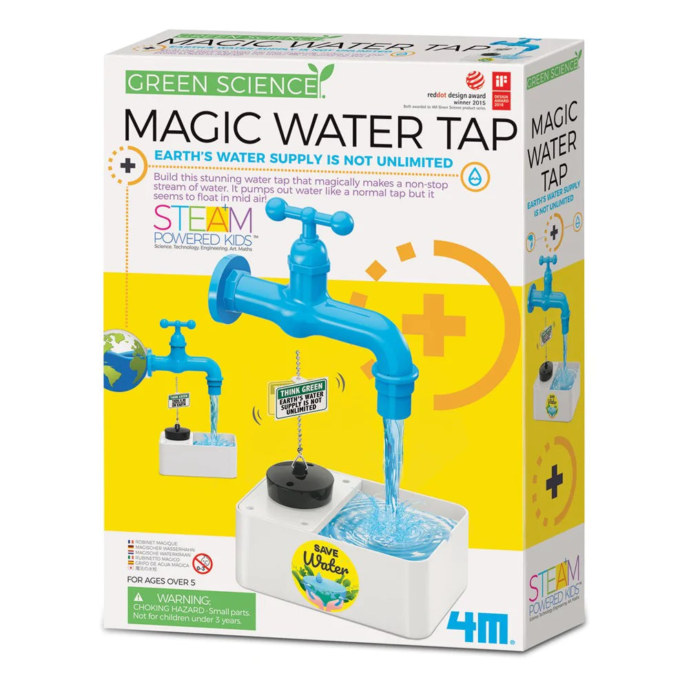 4M Green Science Magic Water Tap - DIY Educational STEM Toy for Kids - Fun Science Experiment Kit for Home & Classroom Learning - Perfect for Science Fairs & Birthday Gifts