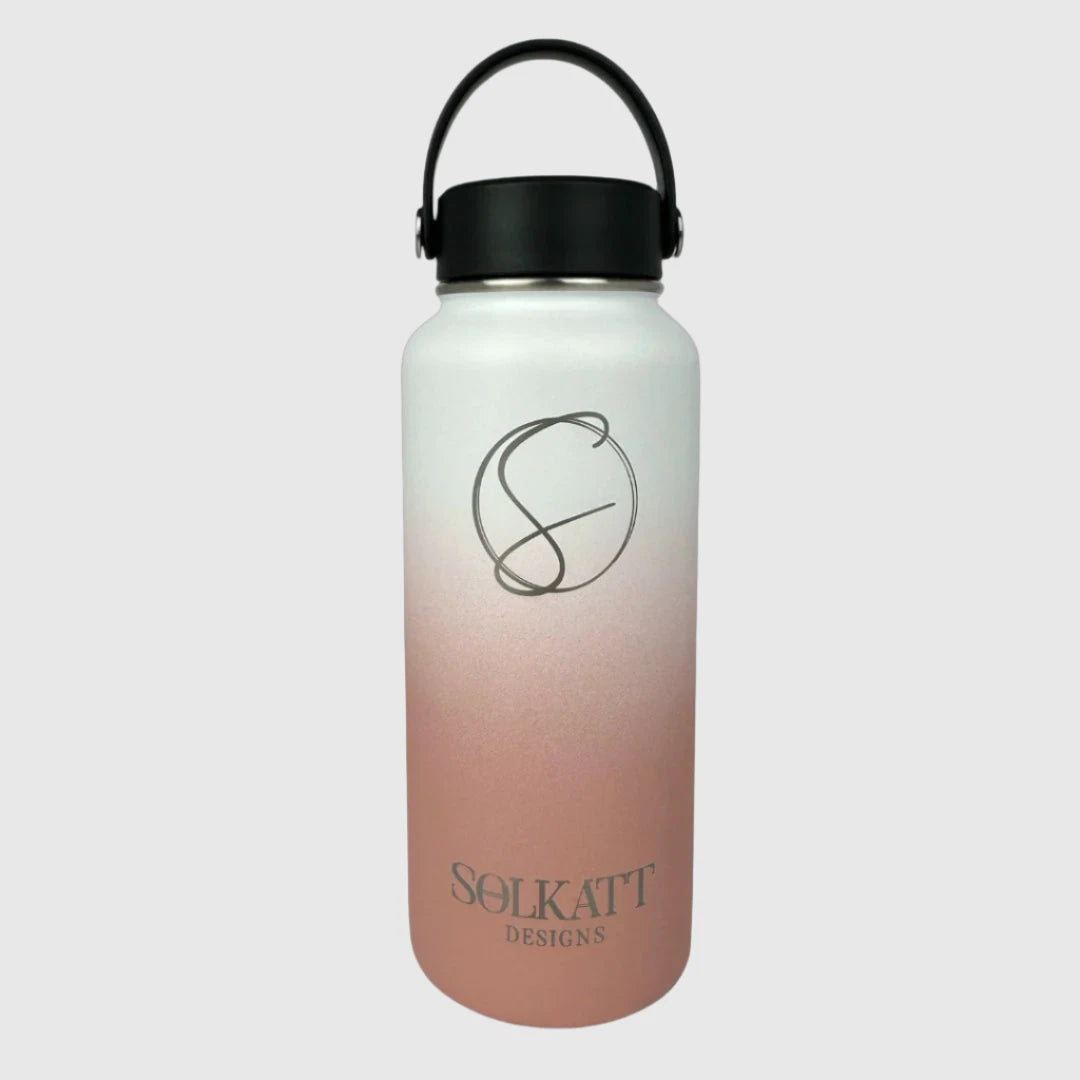 Premium Coral Pink Insulated Stainless Steel Water Bottle - 32oz (950ml) - Keeps Drinks Cold 24Hrs & Hot 12Hrs - Perfect for Gym, Hiking, Office & Outdoor Activities