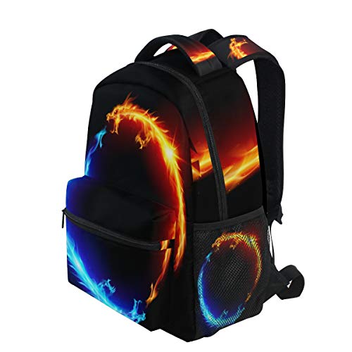 ALAZA Blue and Red Fiery Dragon Backpack - Durable College School Travel Shoulder Bag for Students & Commuters | Perfect for Hiking, Campus Life & Daily Use