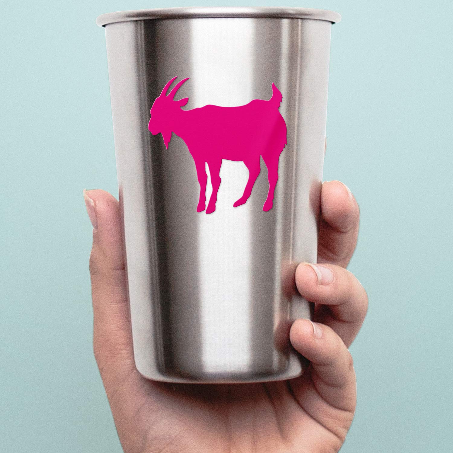 Premium Waterproof Vinyl Decal Stickers - Cute Pink Goat Animal Design (Set of 2) for Laptop, Phone, Helmet, Car Window, Bumper, Mug, Cup, Door & Wall Decoration - Perfect for DIY Home Decor, Office Accessories & Gift Giving