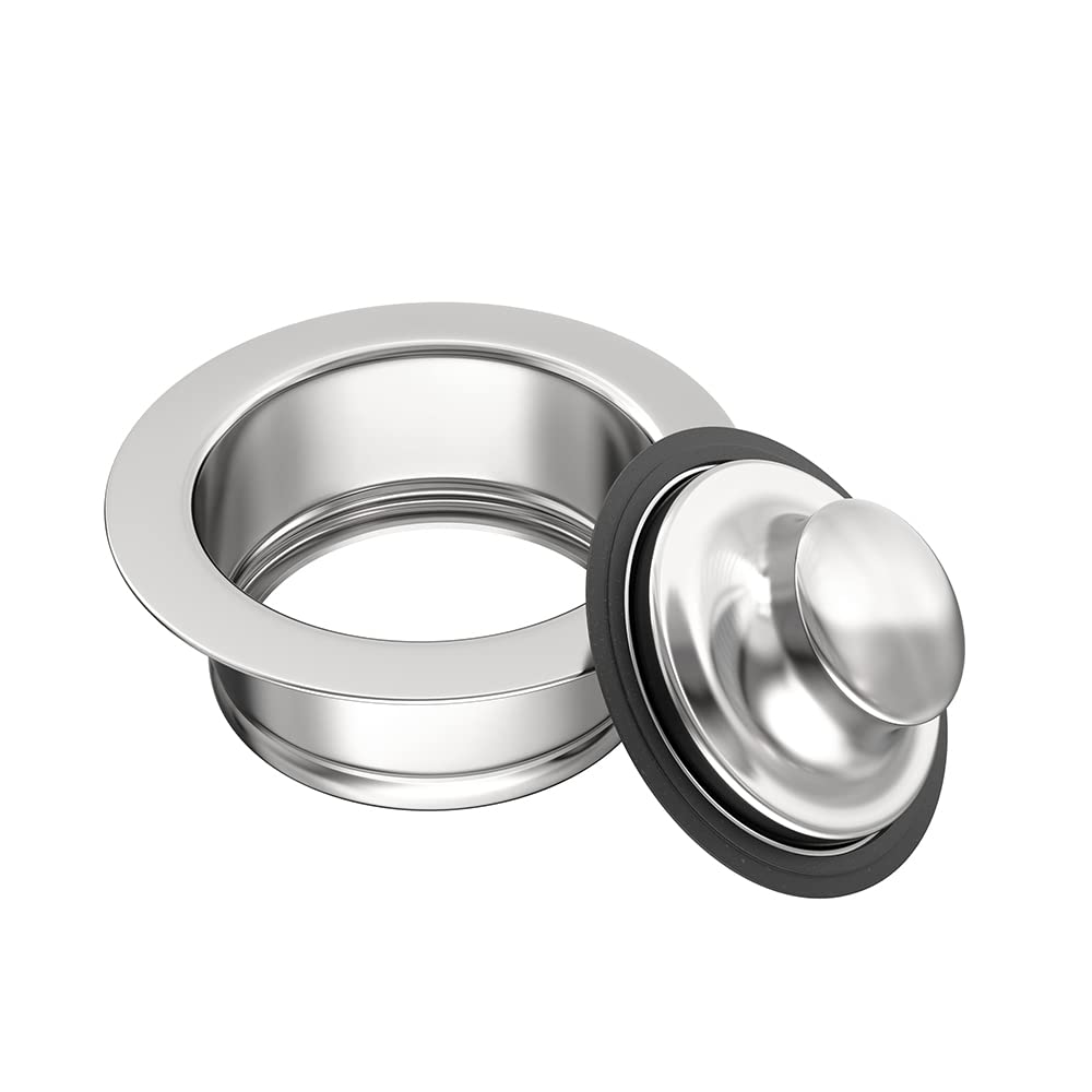 Stainless Steel Universal Sink Flange for Garbage Disposal - 3-1/2 Inch Standard Sink Drain Opening - Replacement Accessory for Kitchen Sink (Polished) - Perfect for Home Renovation and Plumbing Repairs