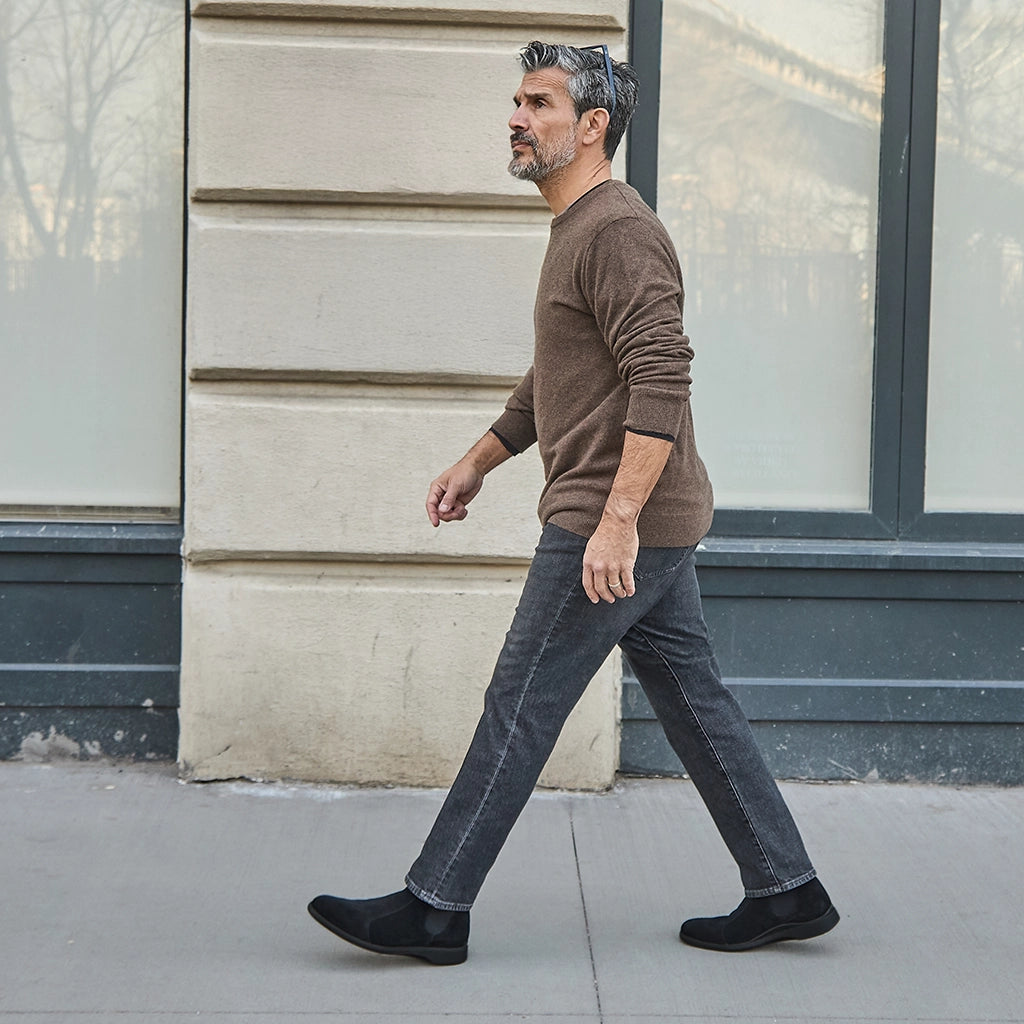 The Chelsea Boots for Men - Classic Mid-Calf Leather Boots in Midnight Black | Perfect for Casual Wear, Office & Outdoor Adventures