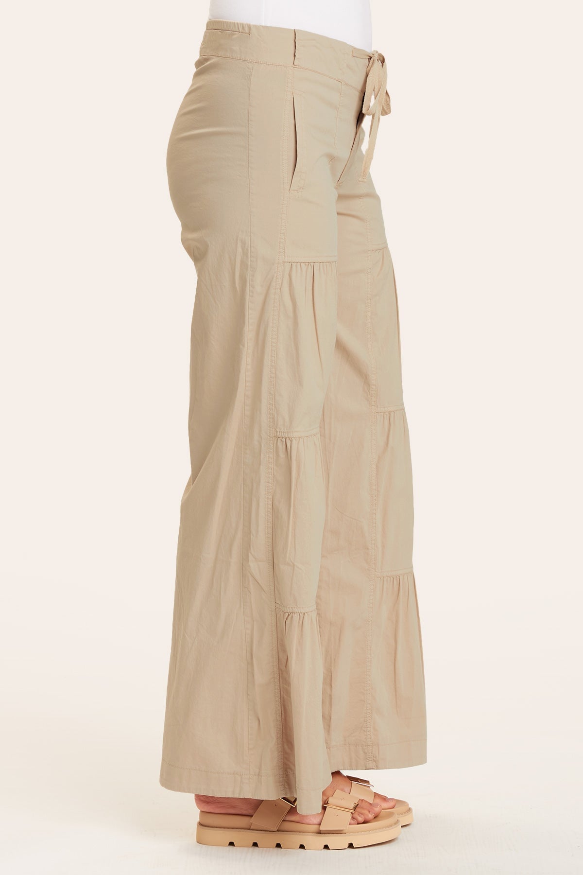 Stylish Terraced Wide Leg Pants for Women - High Waisted Flowy Palazzo Trousers - Perfect for Office, Casual Wear & Special Occasions