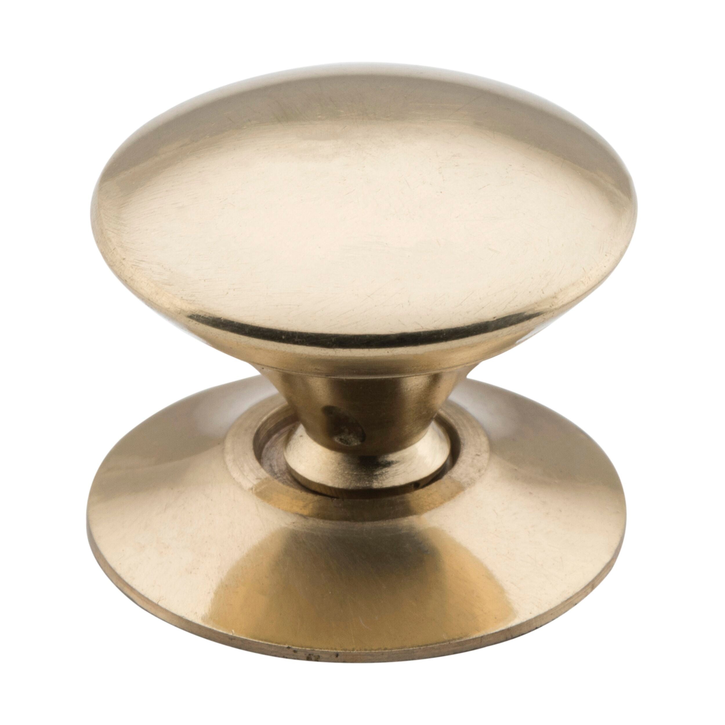 3666 Victorian Style Brass Cabinet Knobs - Polished Finish, 25mm Diameter x 22mm Projection - Elegant Hardware for Kitchen Cabinets, Dressers & Furniture Restoration