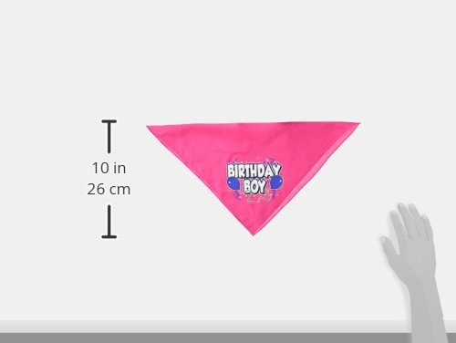 Custom Printed Dog Bandana - Birthday Girl or Birthday Boy - Bright Pink Large Pet Bandana for Birthday Parties & Celebrations
