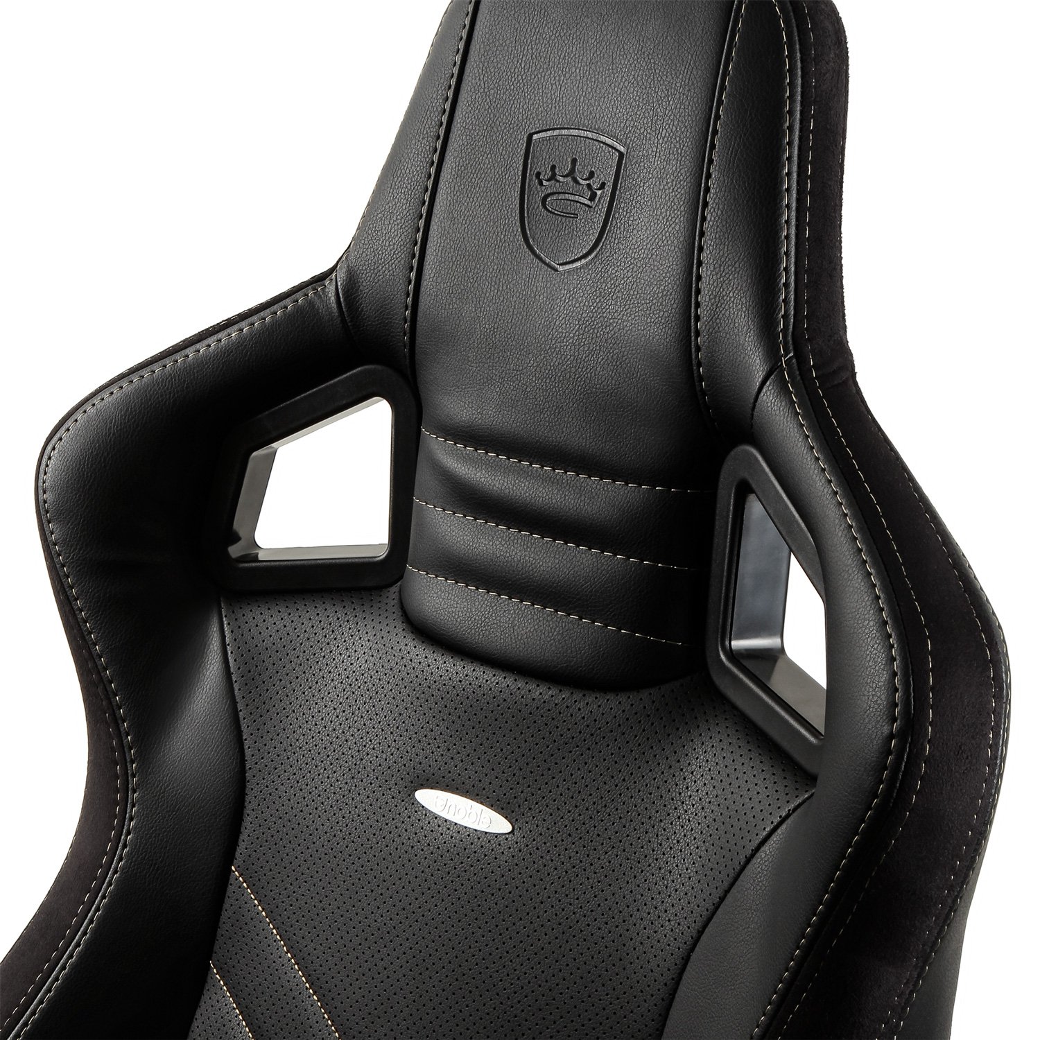 Premium Noblechairs Epic Reclining Gaming Chair & Office Chair - PU Faux Leather in Black/Gold - Ergonomic Comfort for Long Gaming Sessions & Home Office Work