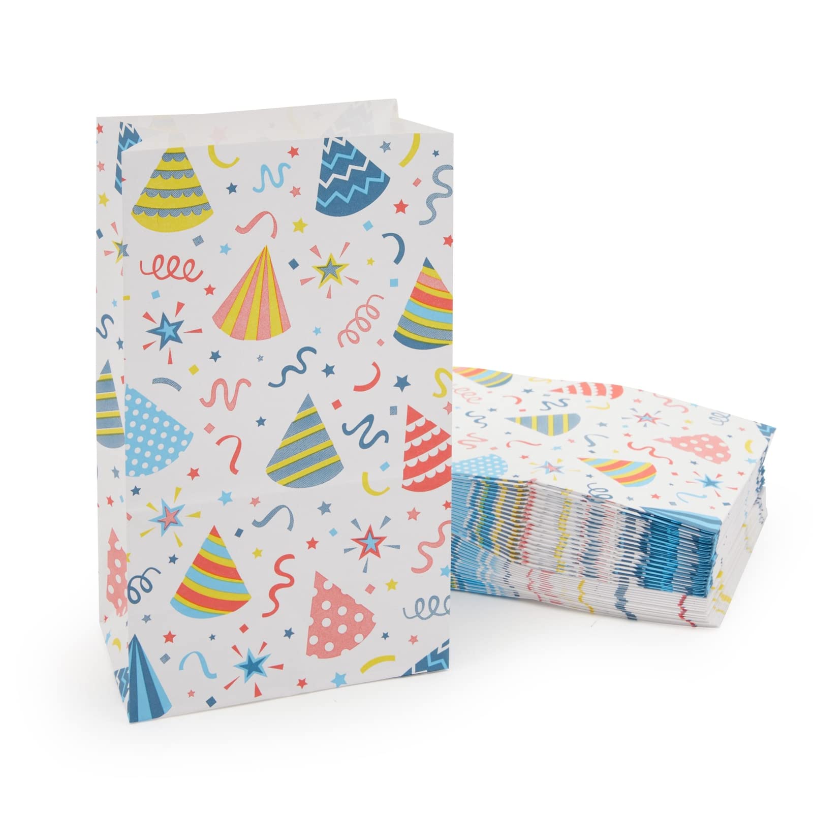 Juvale Confetti Design Birthday Party Favor Goodie Bags - 36 Pack Colorful Treat Bags for Kids Birthday Party, Baby Shower & Wedding Favors | Bulk Party Supplies for Gift Giving & Celebration Decorations