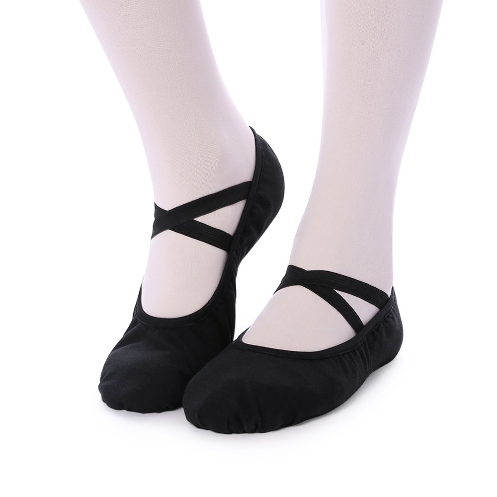 Women's Ballet Shoes for Dance & Yoga - Soft Canvas Ballet Slippers for Women & Girls - Perfect for Ballet Class, Yoga Practice & Dance Performances