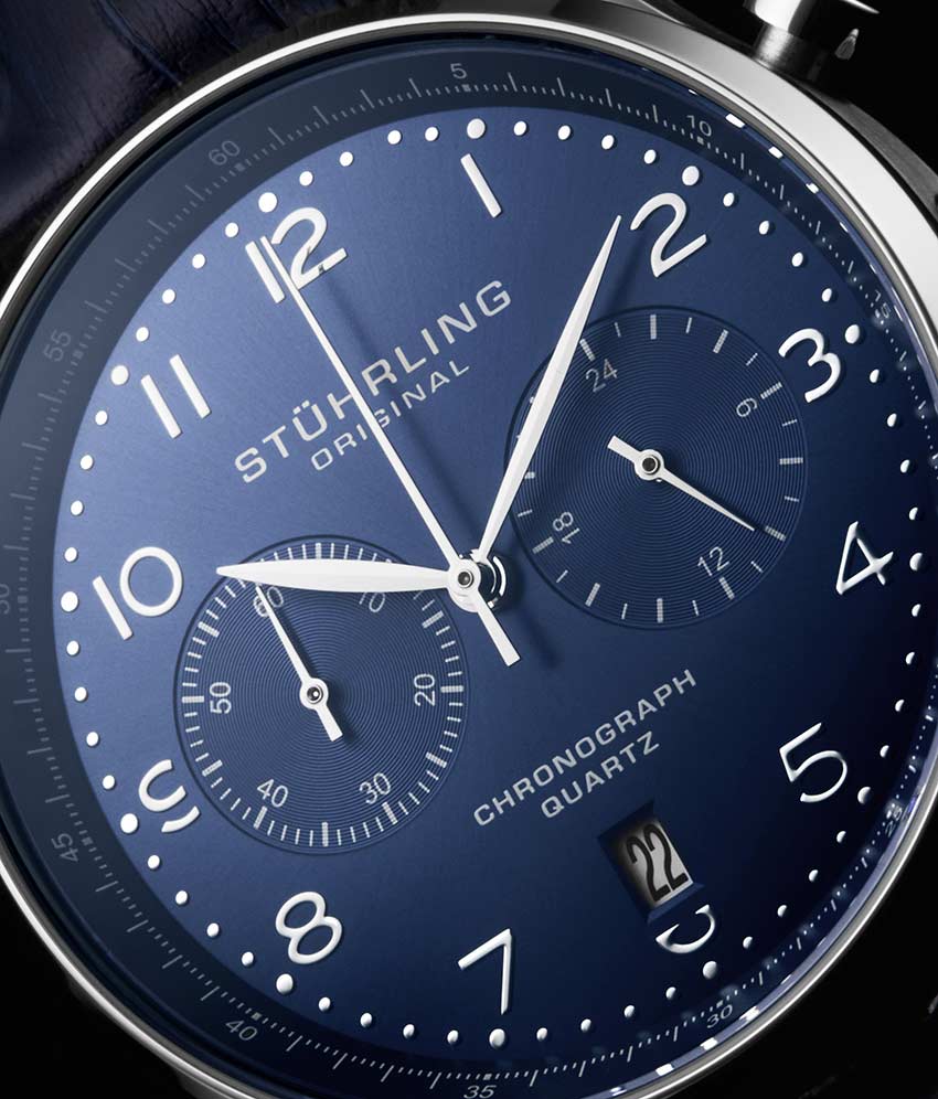 GR1 Q 896 Quartz 42mm Chronograph Watch for Men - Waterproof Sports Chrono Wristwatch with Date Display - Perfect for Running, Swimming & Outdoor Activities