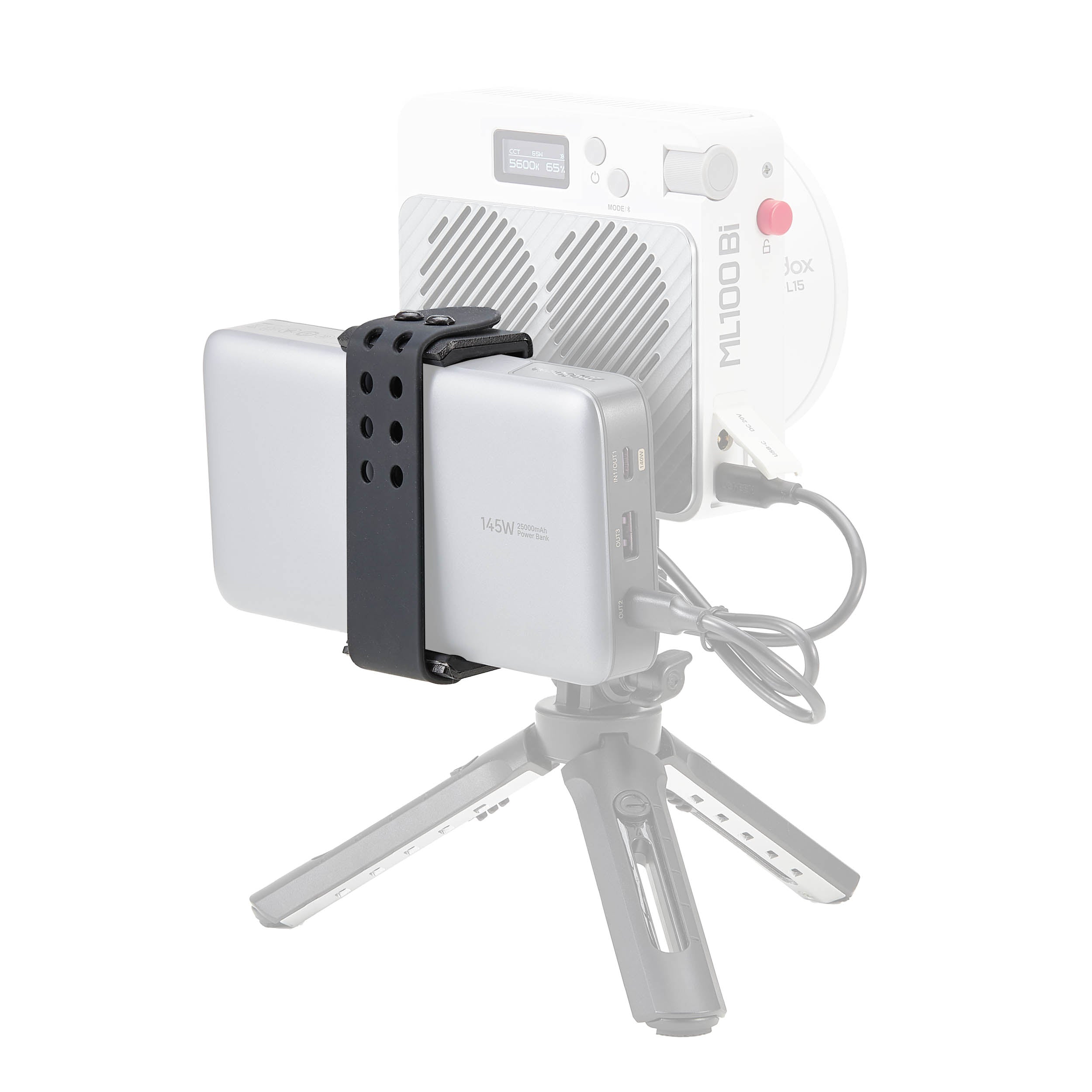Godox ML100Bi Power Bank Holder - Portable & Secure Battery Grip for On-the-Go Photography & Video Shooting