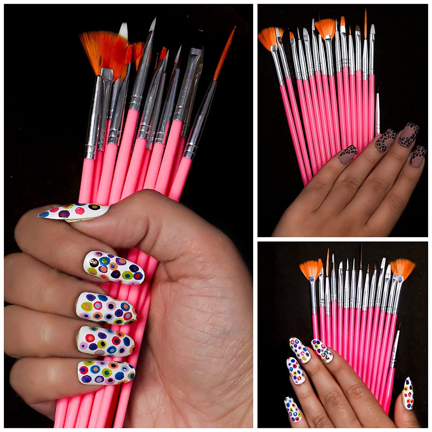 Premium Pink Nail Art Brushes Set - Professional Nail Painting & Drawing Pens for Salon-Quality Manicures & Nail Designs - Perfect for DIY Nail Art, Gel Polish Application, and Creative Nail Styling at Home