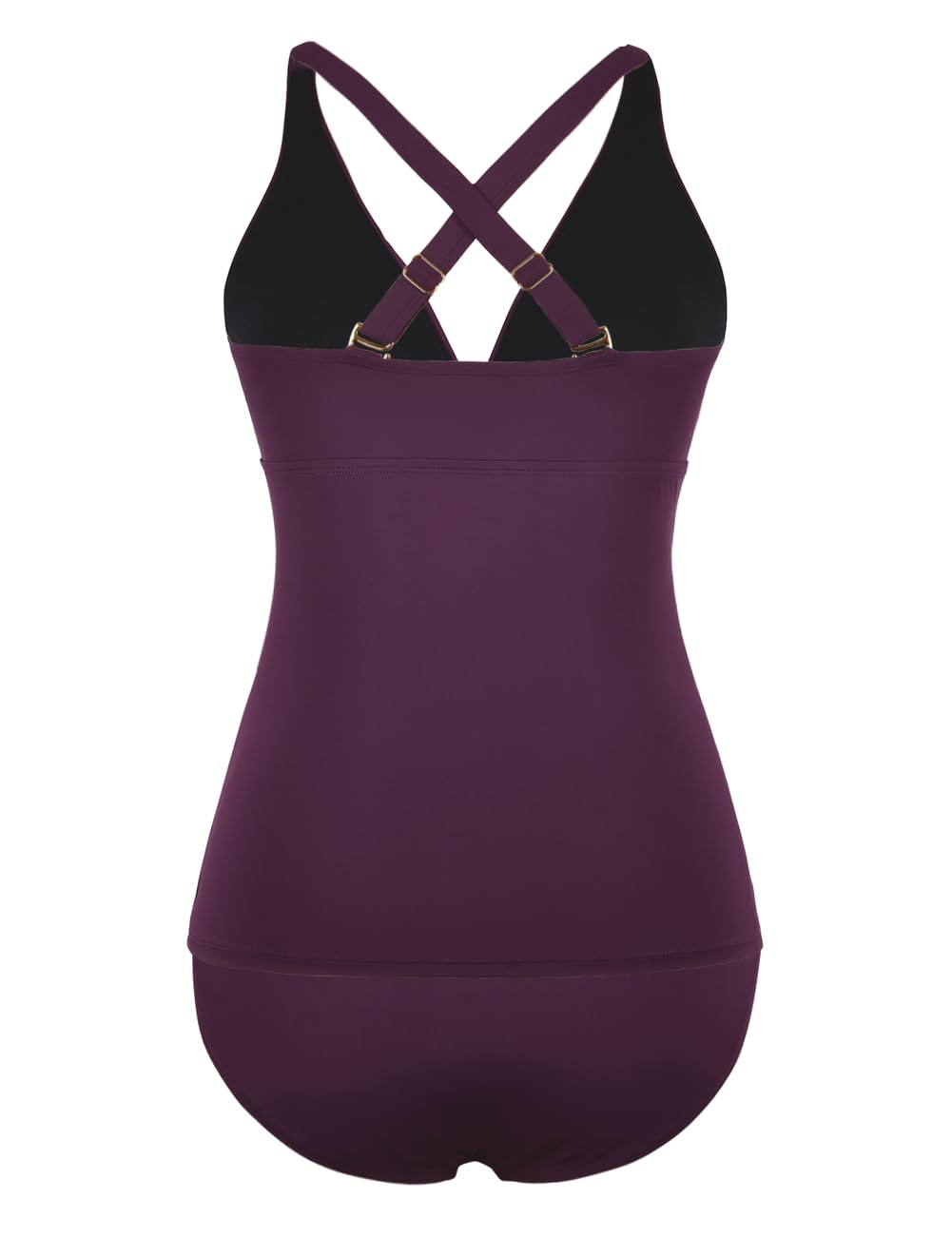 Hilor Women's Tummy Control Tankini Swimsuits - Front Twist V Neck Two Piece Bathing Suit with Shirred Design | Perfect for Beach Vacations, Pool Parties & Summer Getaways