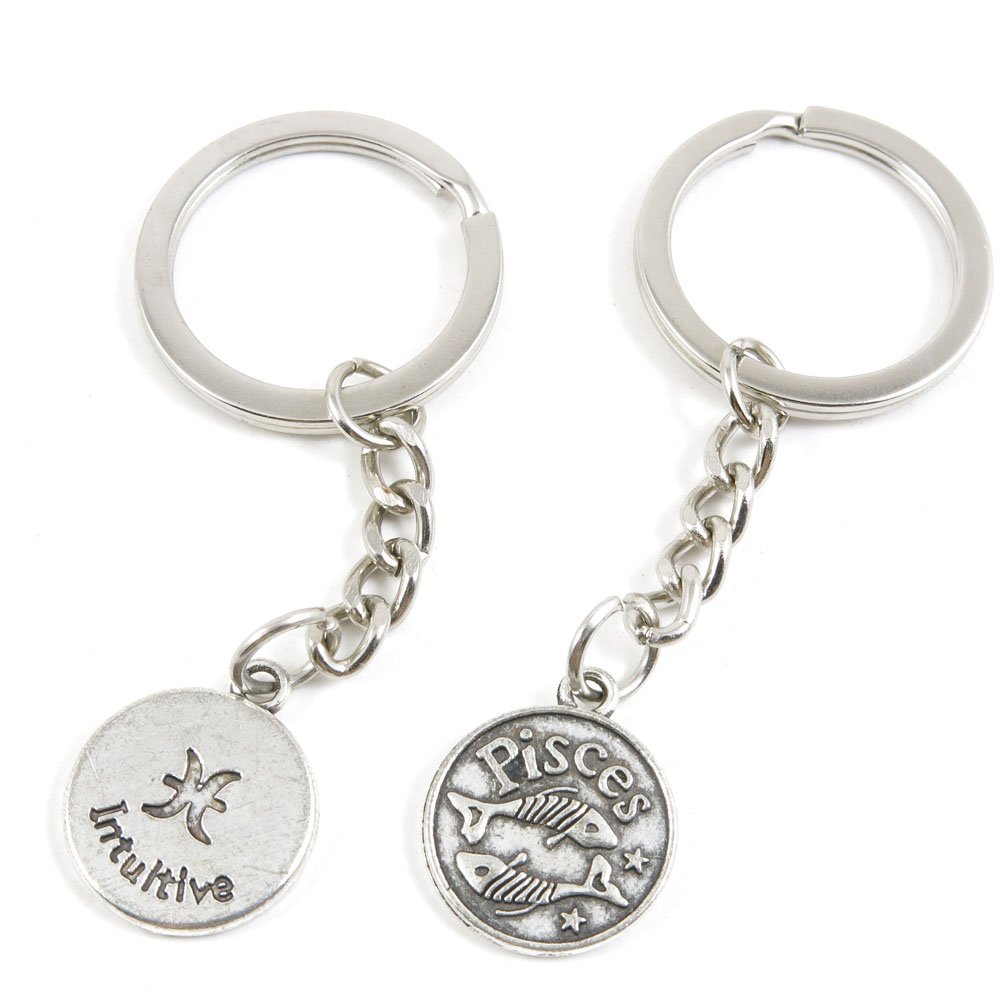 Wholesale Bulk Fashion Jewelry Keychain - Pisces Zodiac Key Tag Ring for Car, Door & Keys | Perfect for Gifts, Promotions & Personal Use