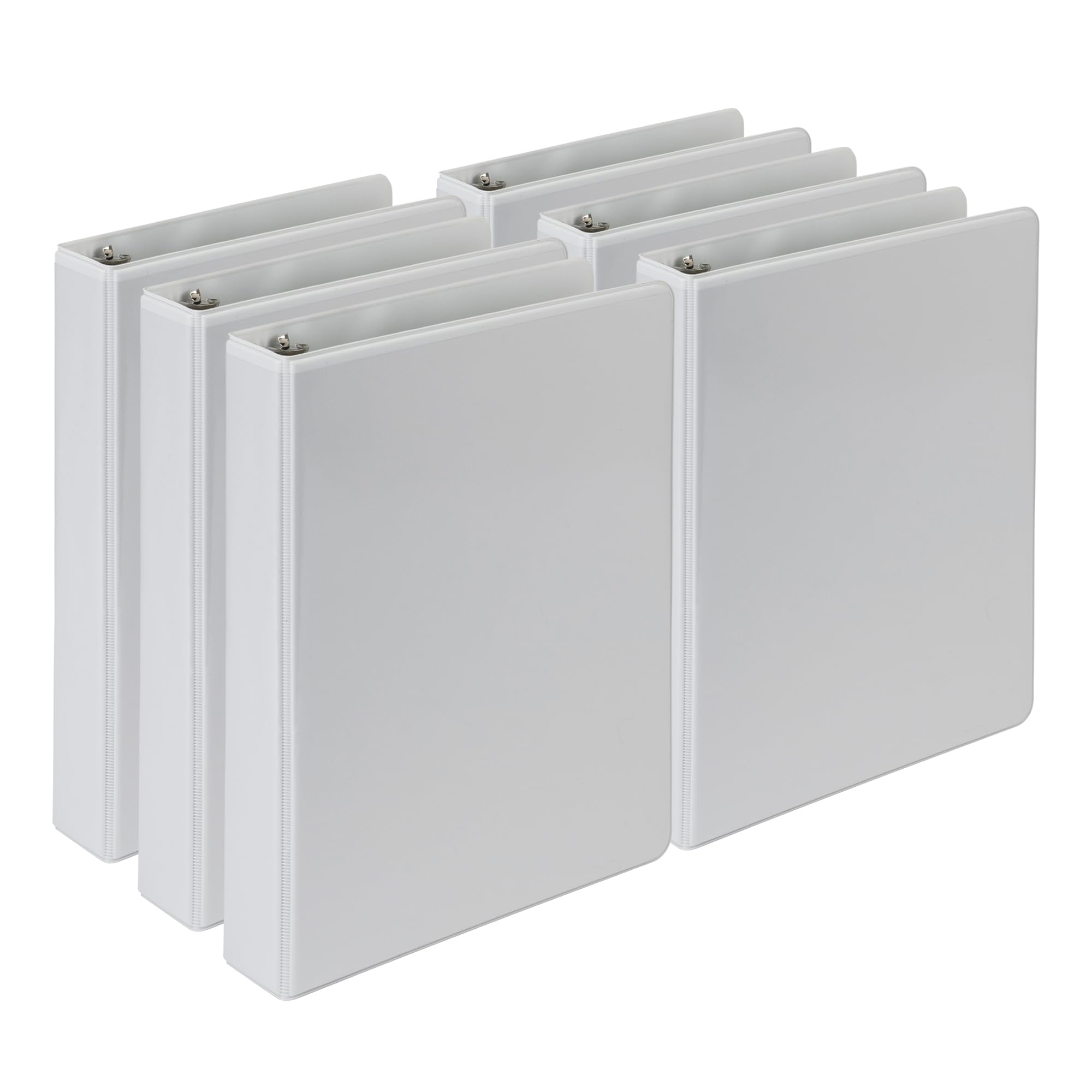 Samsill 1 Inch Mini 3 Ring Binder - 6 Pack White Round Ring Binders with Non-Stick Customizable Covers | Made in USA | Perfect for School, Office & Home Organization