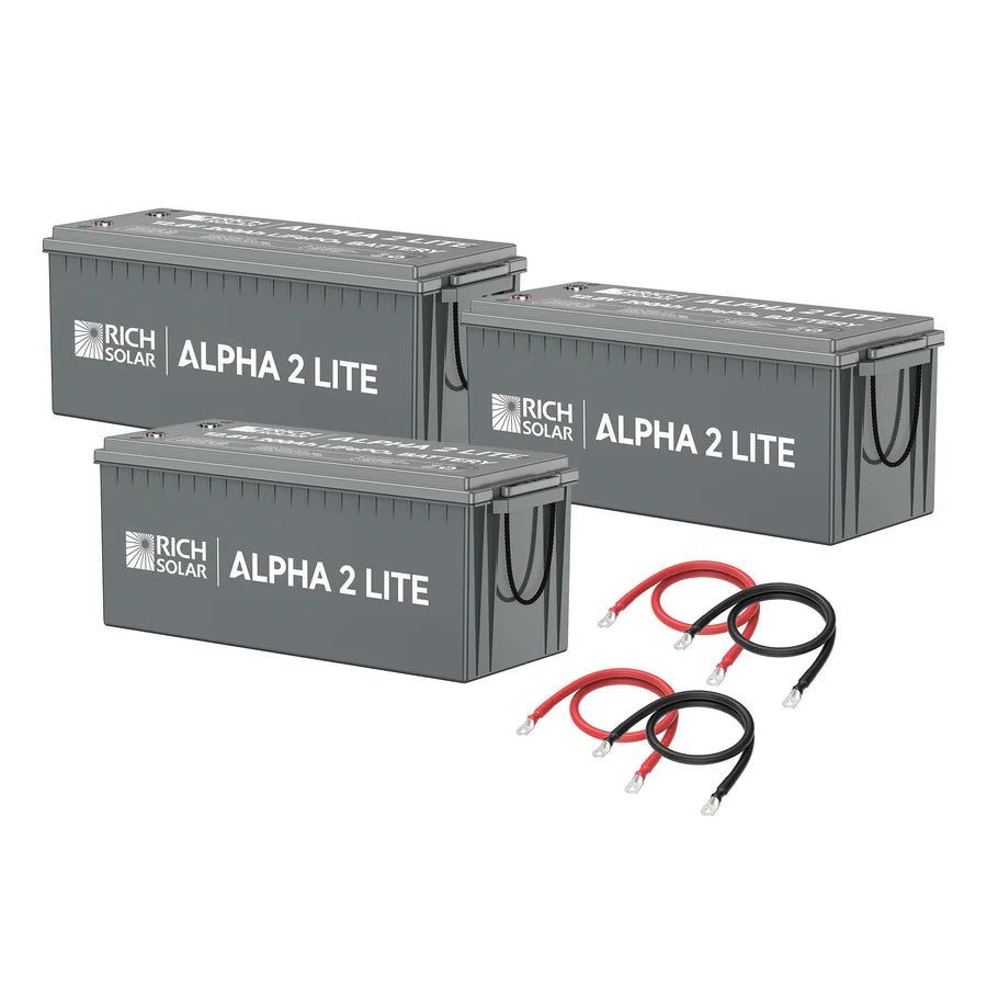 Rich Solar ALPHA 2 LITE 12V 600Ah LiFePO4 Lithium Battery Kit for Off-Grid Solar, RV, Marine & Home Backup Power Systems