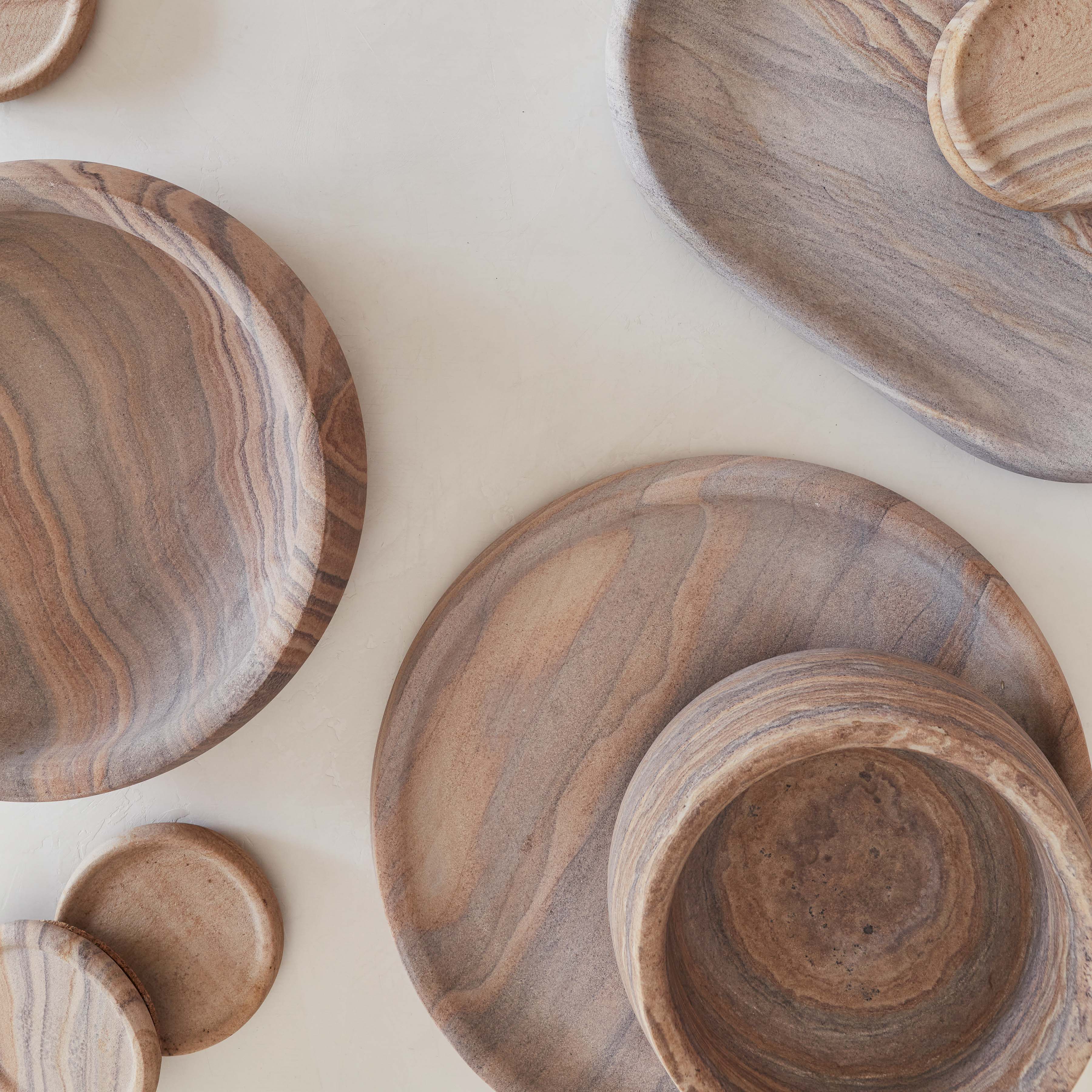 Eshana Sandstone Bowl - Handcrafted Natural Stone Bowl for Home Decor, Kitchen & Dining | Perfect for Serving, Display, and Meditation Spaces