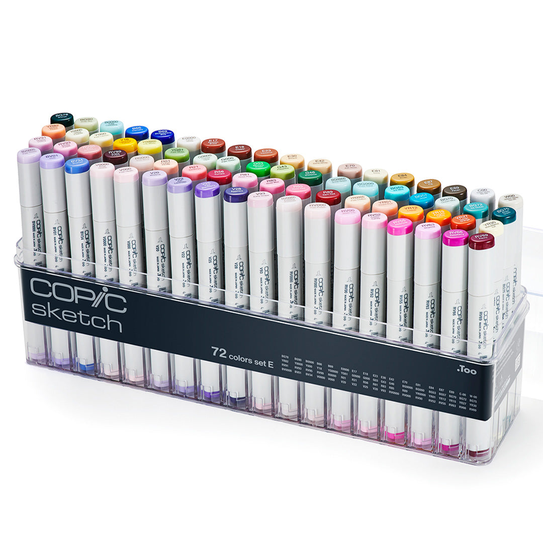 Premium Copic Sketch Marker Pen Set of 72 - Alcohol-Based Art Markers for Professional Illustrators & Artists - Perfect for Manga Drawing, Fashion Design & Calligraphy