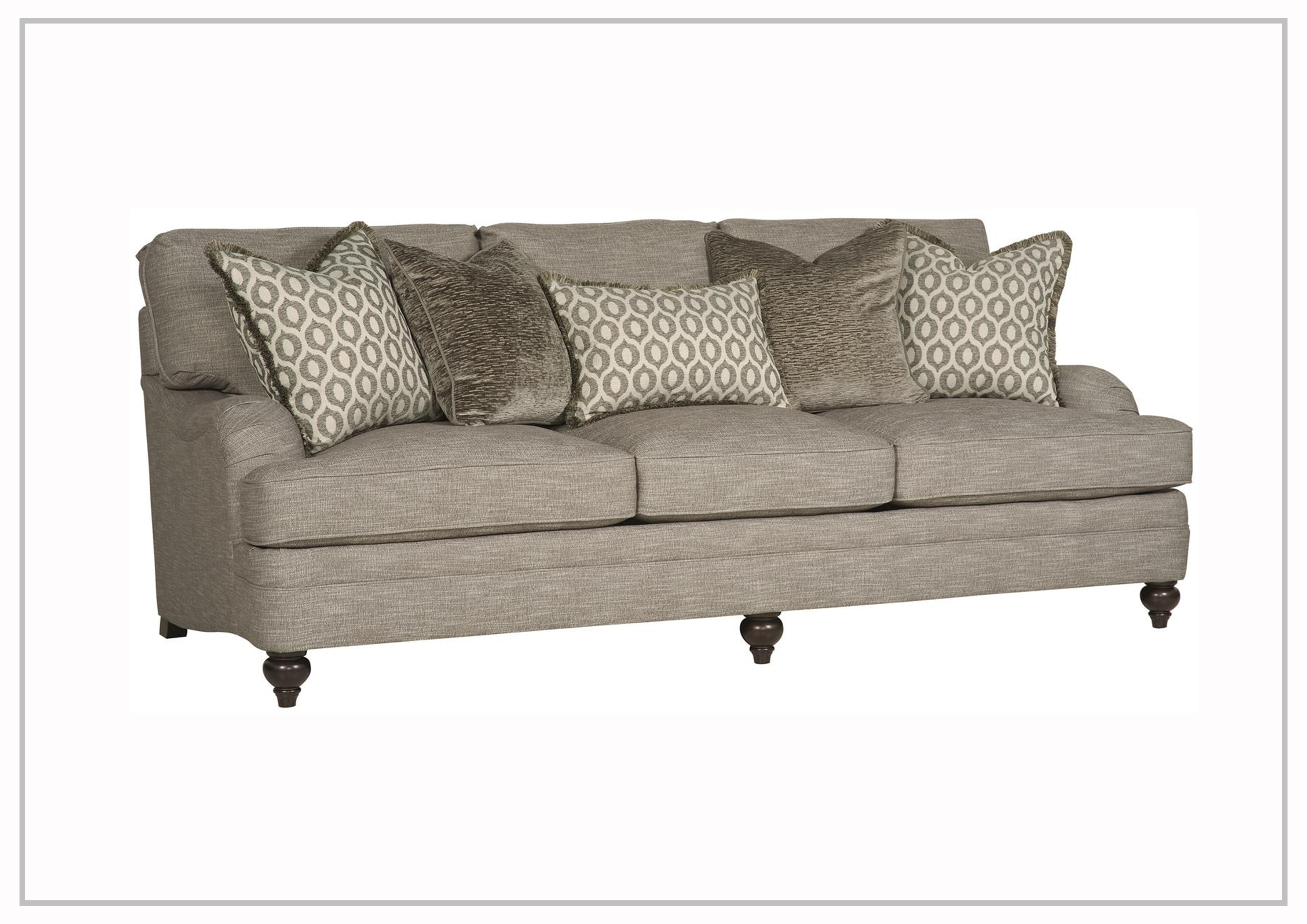 Bernhardt Tarleton Fabric Sofa with Spring Down Cushions - Comfortable Upholstered Living Room Furniture for Home & Office Relaxation