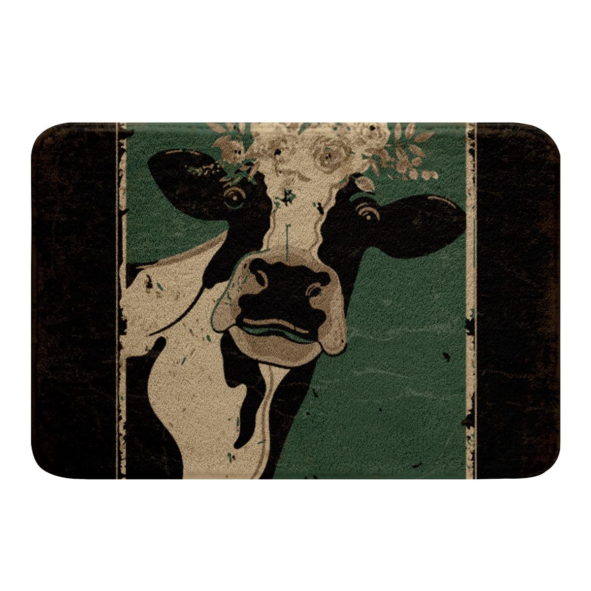 Non-Slip Vintage Cow Bath Mat - 16