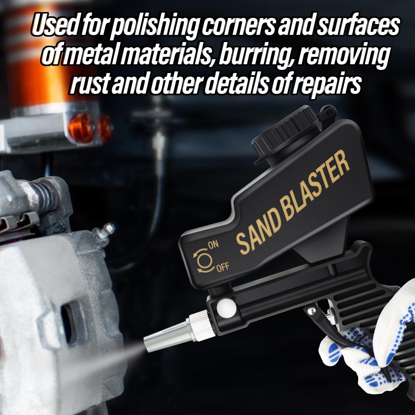 Portable Air Sand Blaster Gun Kit - Compact & Powerful for Paint, Rust, and Grime Removal from Metal & Wood | Perfect for DIY Auto Restoration, Metal Cleaning, and Wood Surface Prep
