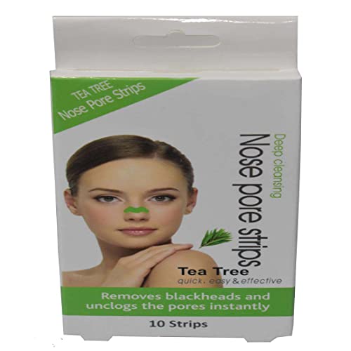 Tea Tree Oil Nose Pore Strips for Blackhead Removal - Deep Cleansing Pore Strips Instantly Unclog Pores | Quick, Easy & Effective Facial Care | Perfect for Acne-Prone Skin & Daily Skincare Routine