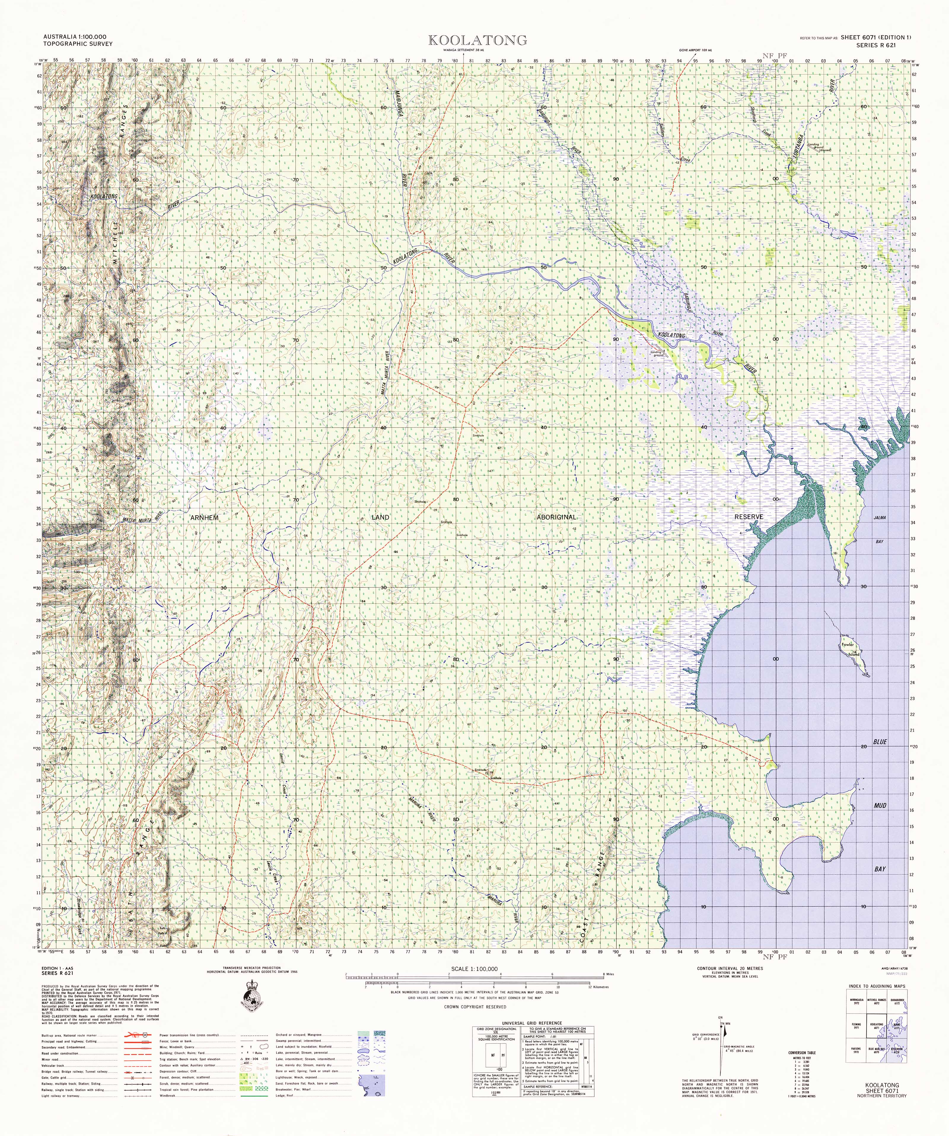 6071 Koolatong 1:100,000 Scale Topographic Map - Hiking, Camping & Outdoor Adventure Navigation