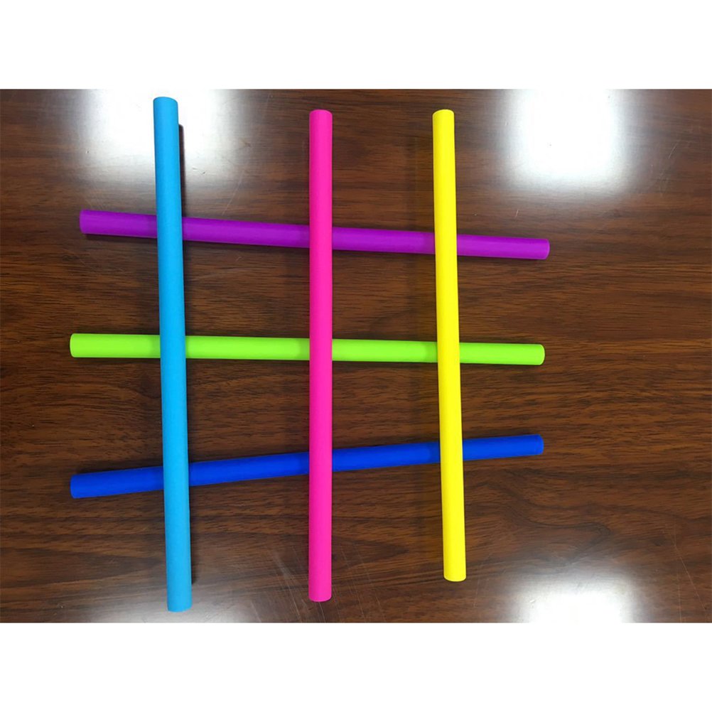 Eco-Friendly Cabilock 6-Pack Silicone Drinking Straws | Reusable Straight Straws for Smoothies, Iced Coffee & Cocktails | BPA-Free Dishwasher Safe