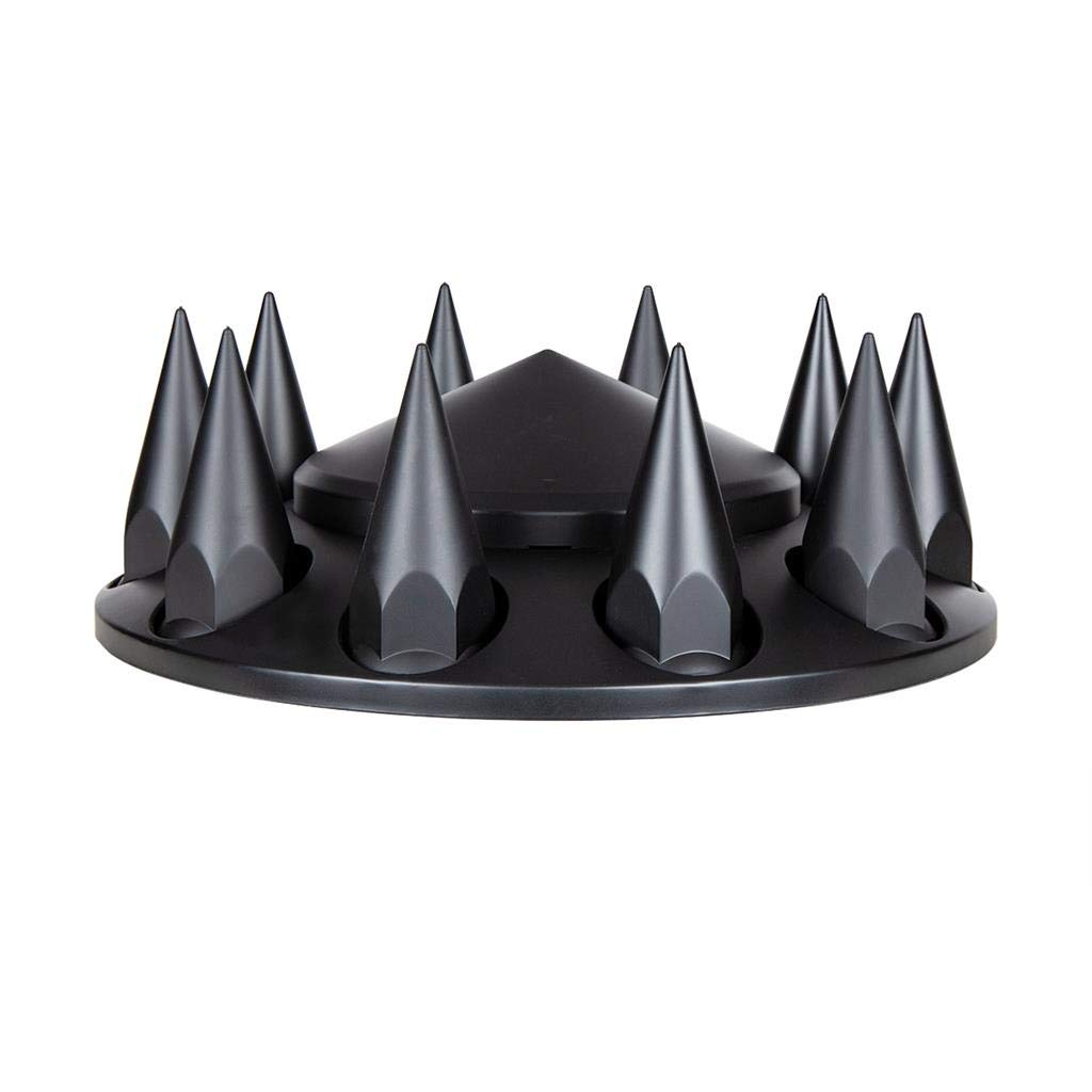 33MM Thread On Pointed Matte Black Dome Axle Cover Combo Kit with Nut Cover Tool - Perfect for Car Wheel Hub Protection & Customization (Truck, SUV, Motorcycle Accessory)