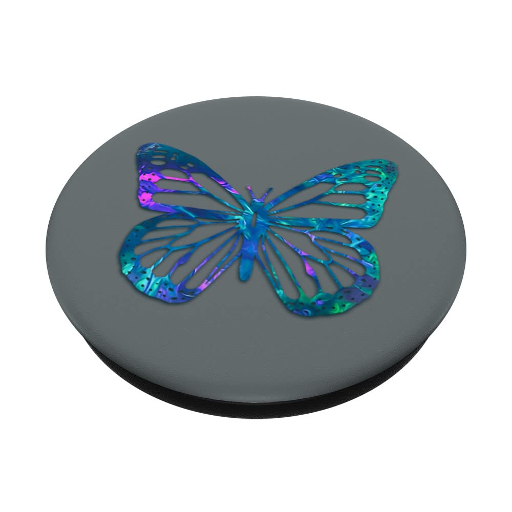 Purple Blue Violet Butterfly Phone Grip - Swappable PopGrip for Space Gray PopSockets, Perfect for Travel, Work, and Everyday Use
