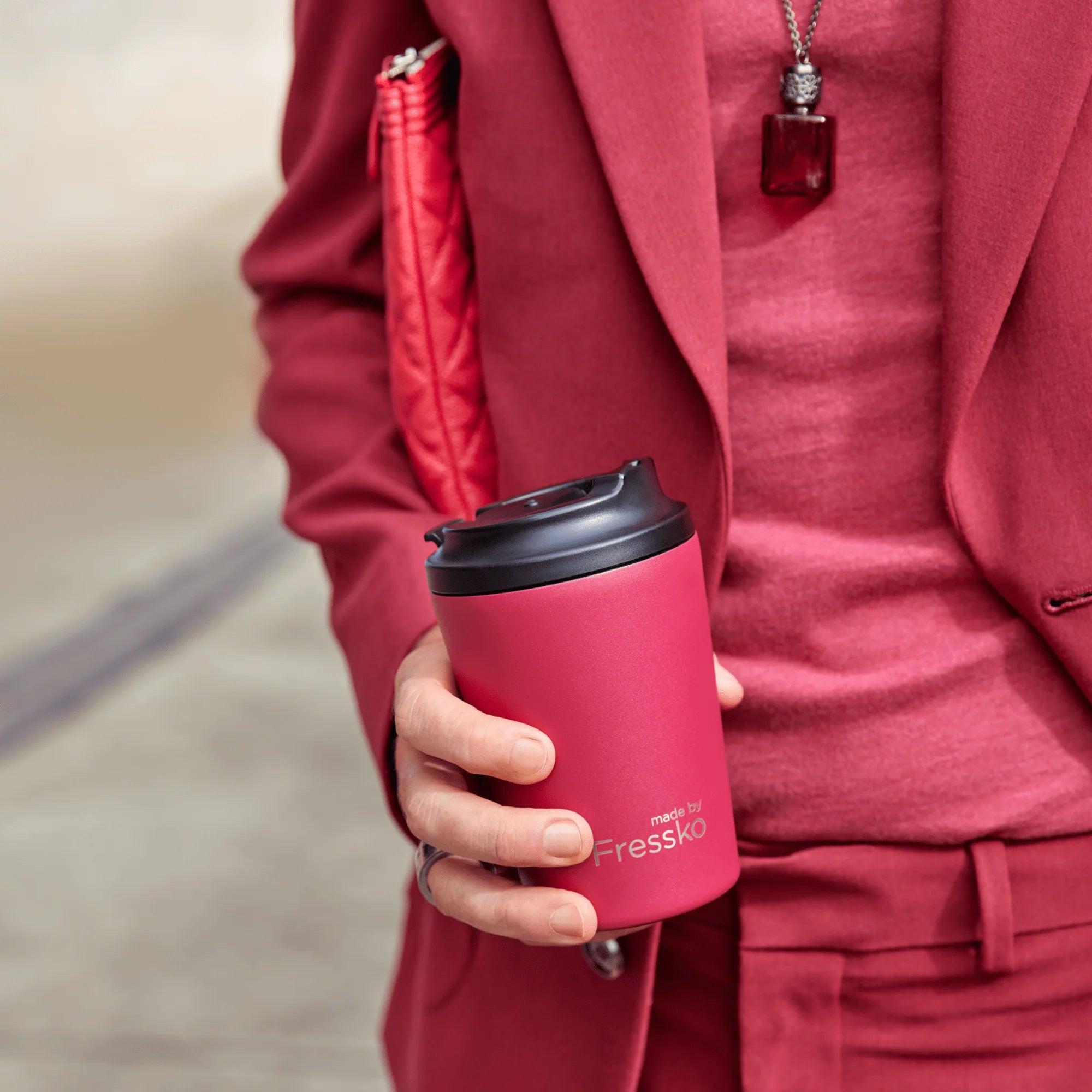 Fressko Reusable Coffee Cup Camino 12oz - Insulated Travel Mug for Hot & Cold Drinks, Perfect for Office, Camping and Commuting