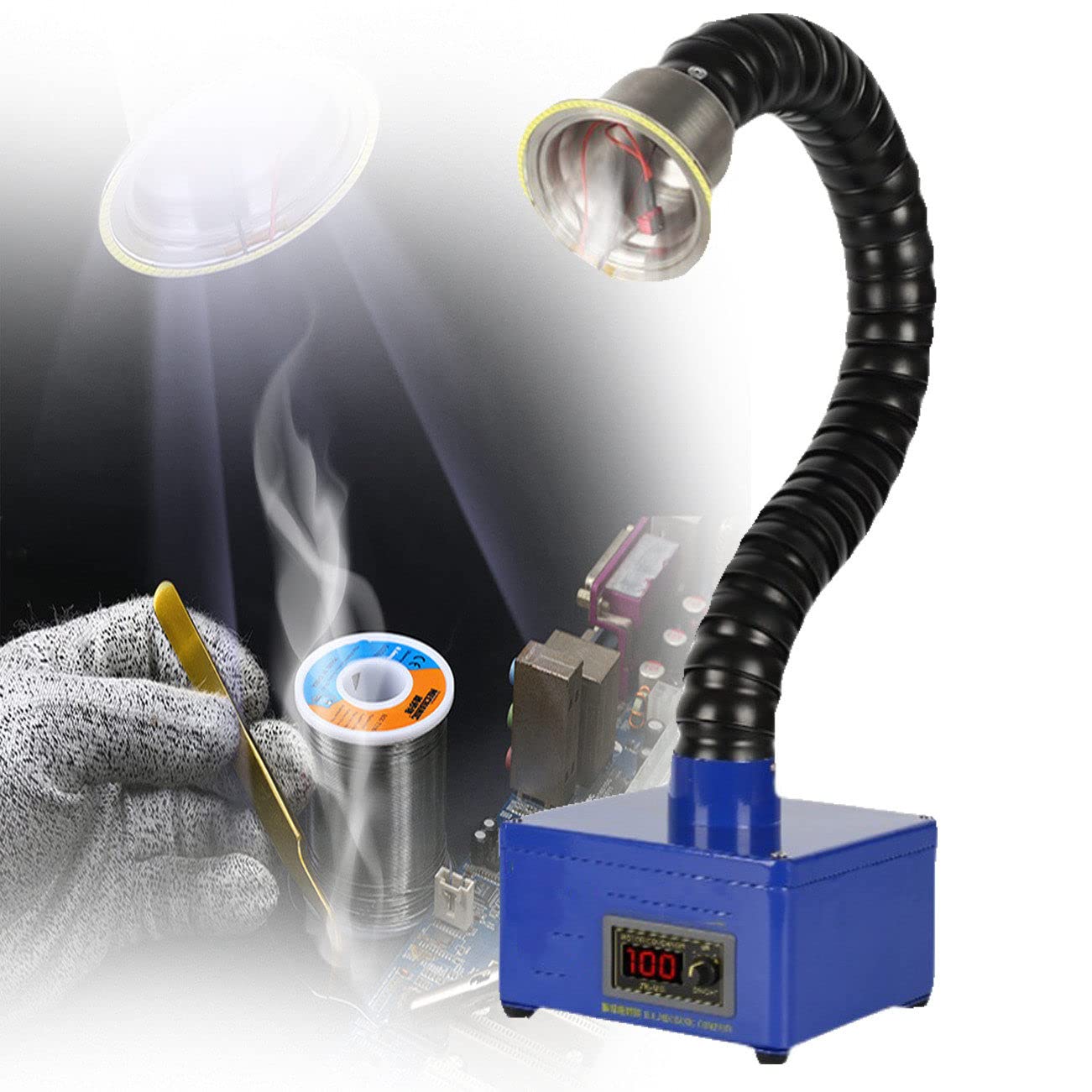 150W Fume Extractor for Nail Dust & Soldering Smoke - Portable Dust Collector for DIY, Welding, Phone Repair & Beauty Salon Use