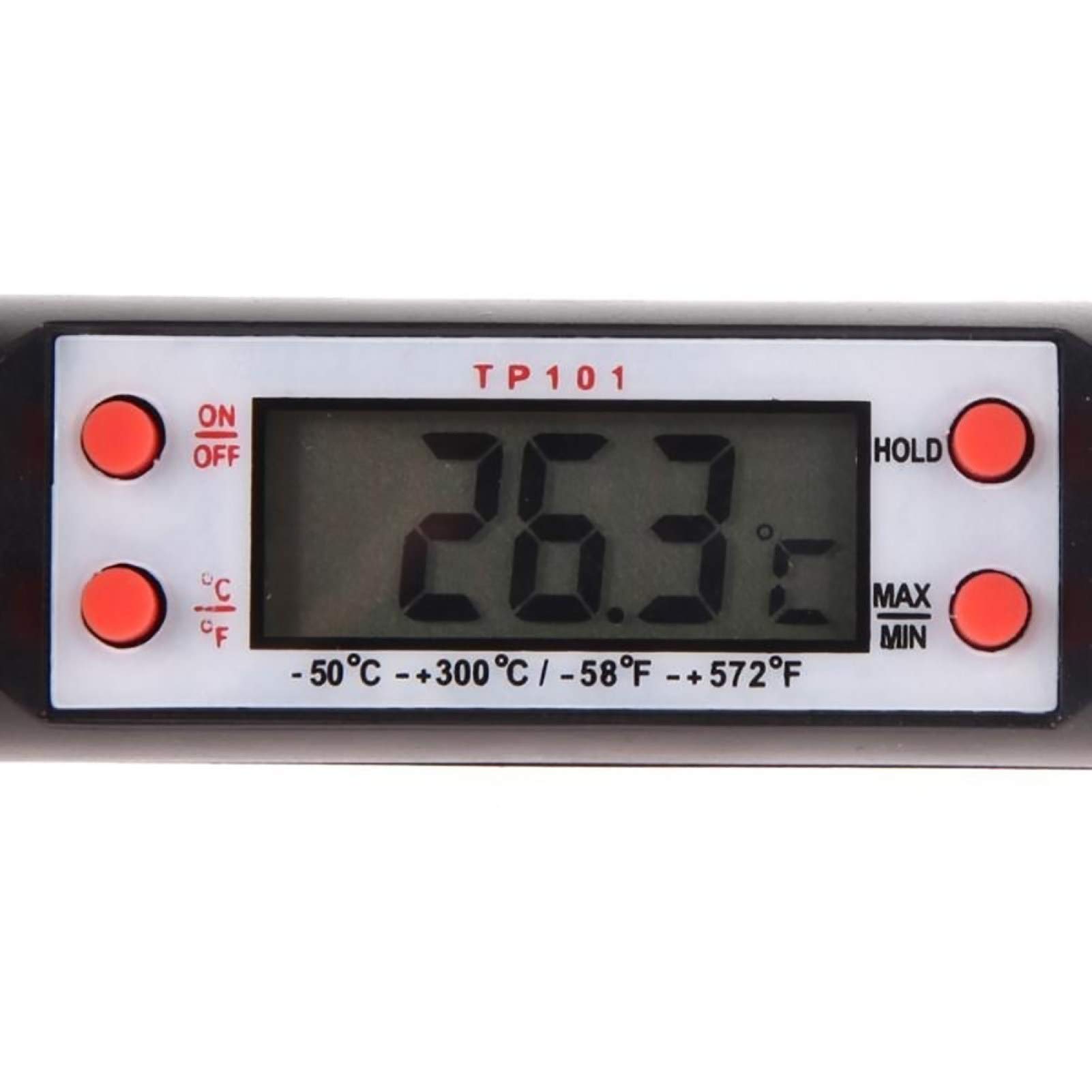 Digital Meat Thermometer with Probe - Instant Read Kitchen Thermometer for Cooking, Grilling, Baking - Perfect for Meat, Water, Milk & BBQ (Black) | Essential Tool for Home Chefs & Outdoor Cooking