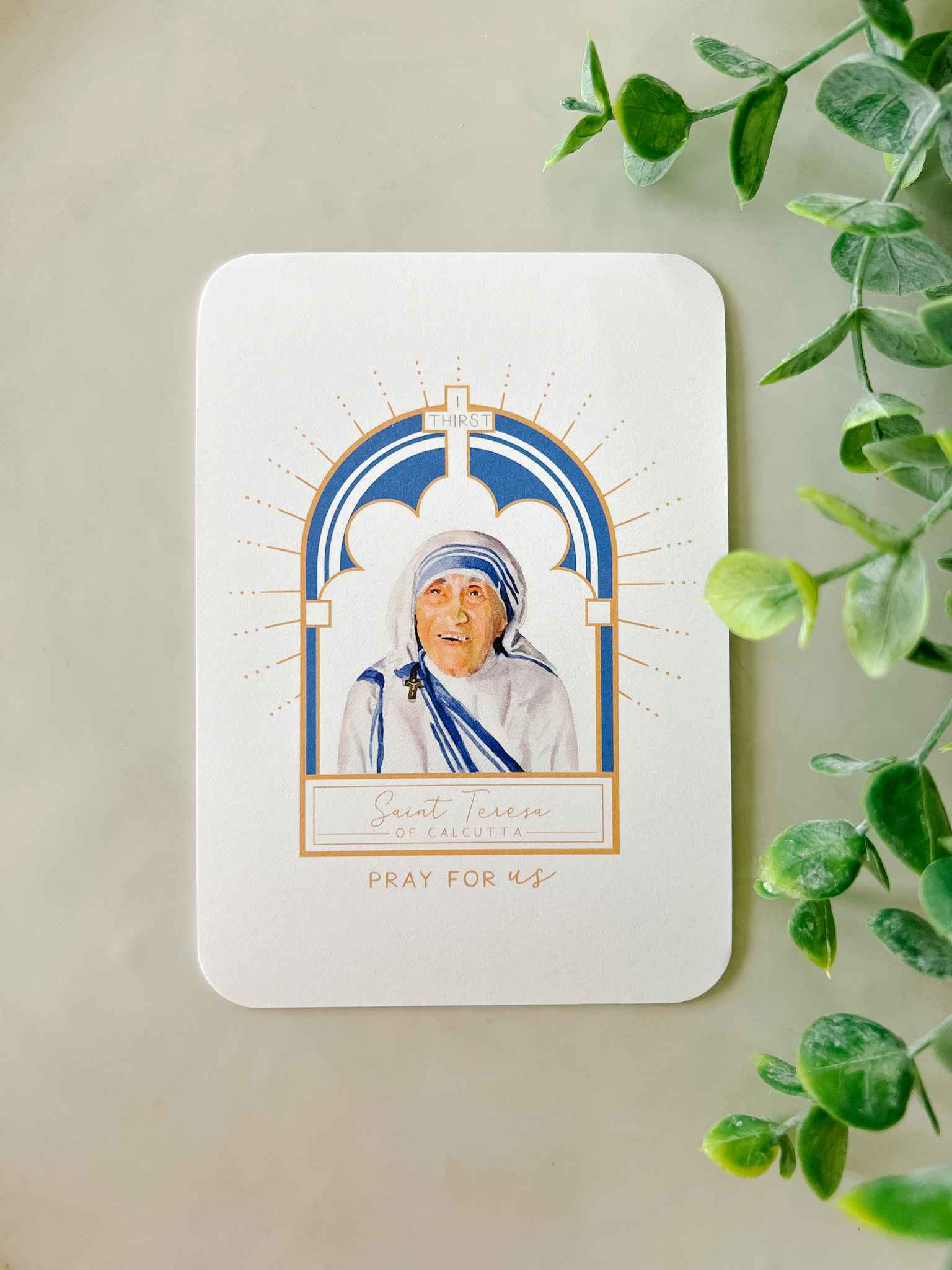Saint Teresa of Calcutta Prayer Card - Inspirational Catholic Religious Card for Devotion, Prayer, and Meditation | Perfect for Home Altars, Church Use, and Personal Reflection