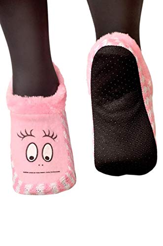 BRATS N BEAUTY® Warm Knitted Slipper Socks for Kids - Soft Rubber Sole Winter Booties for Boys & Girls (3-4 Years) - Cozy Indoor & Outdoor Wear for Playtime and Lounging