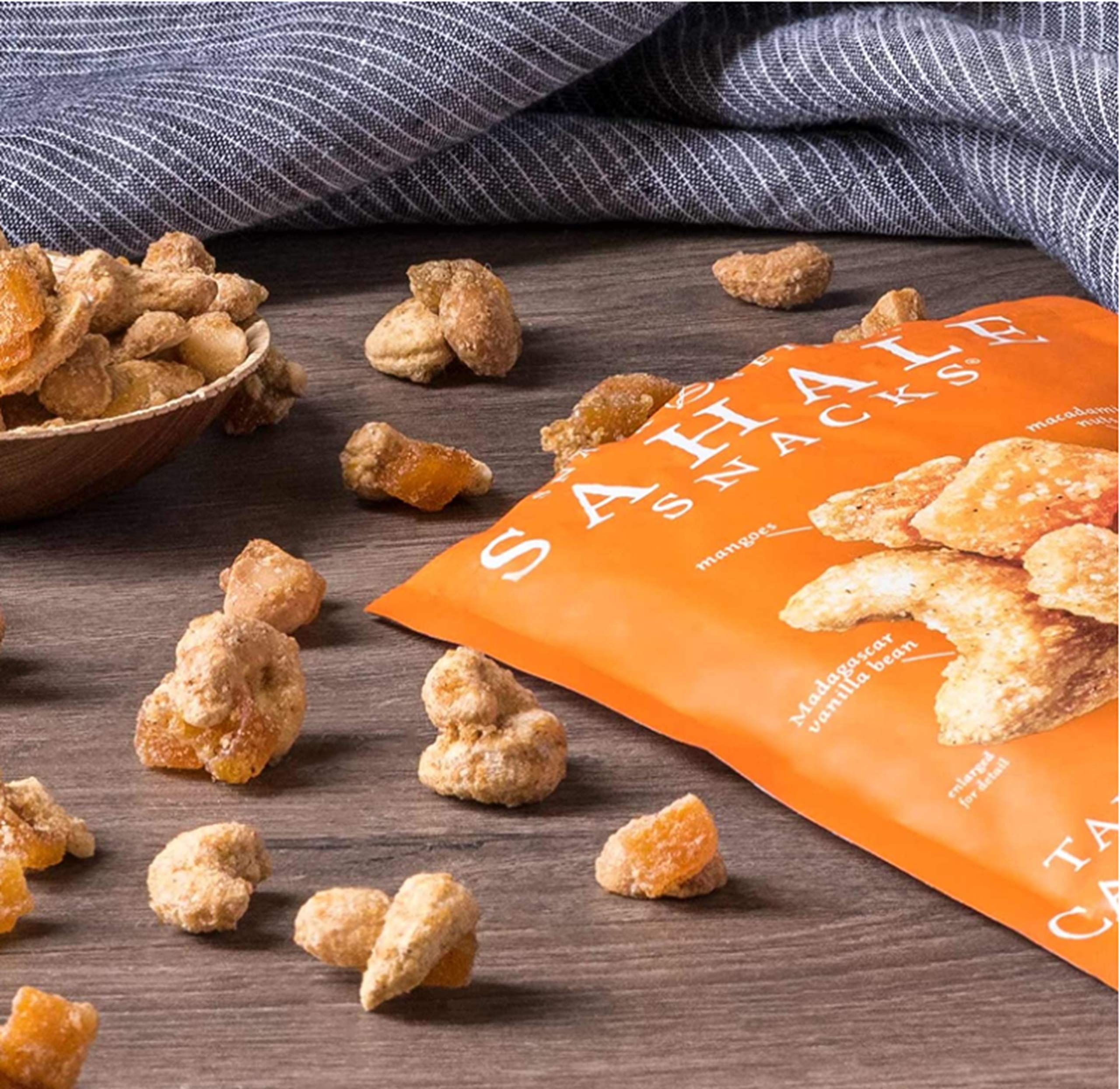 Sahale Snacks Tangerine Vanilla Glazed Cashew & Macadamia Nut Mix - 4oz Bag | Healthy Snacks for Hiking, Travel & Office | Non-GMO, Gluten-Free Nuts