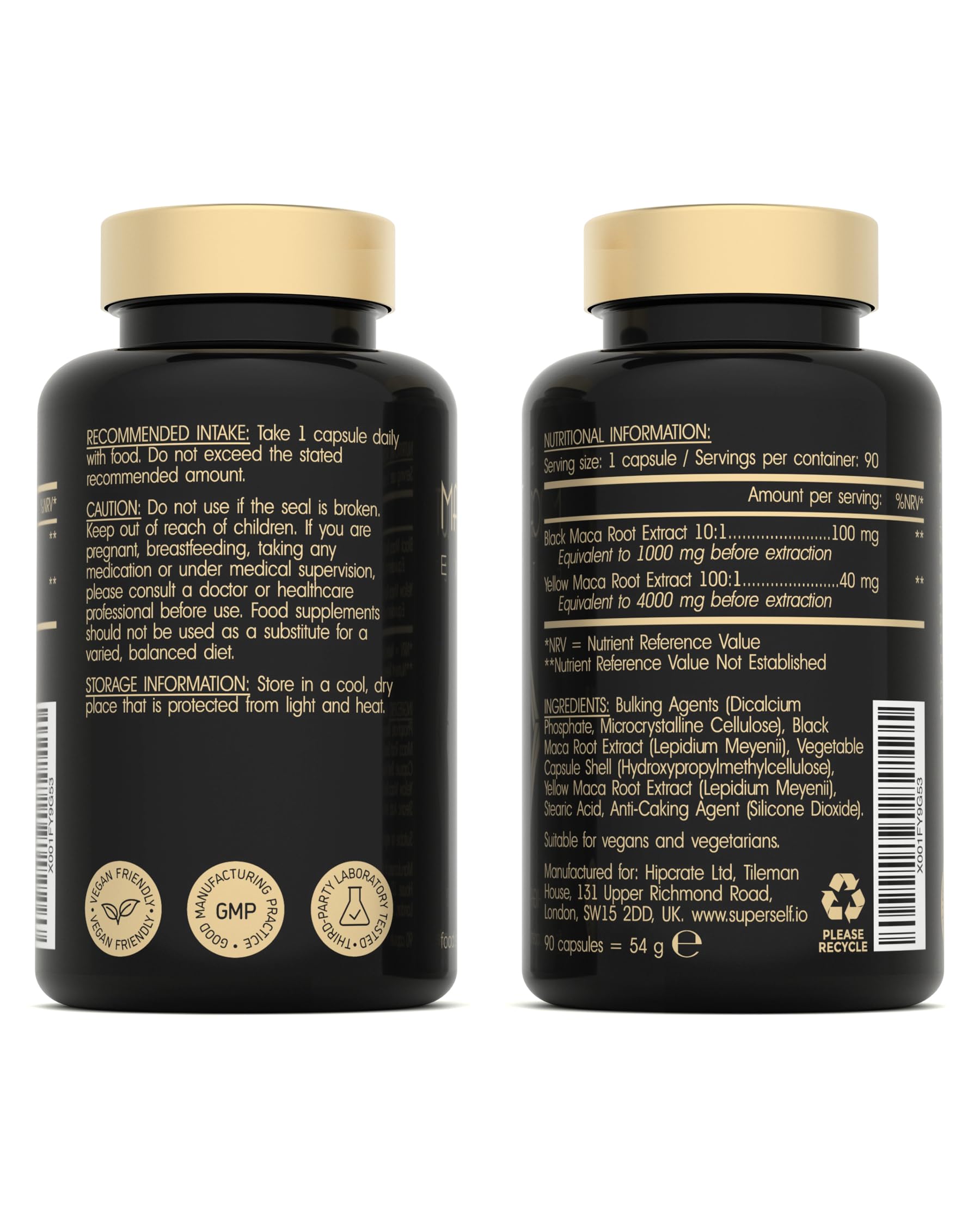 5000mg Maca Root Capsules for Women & Men - High Potency Herbal Supplement with Black & Yellow Maca Powder Extract - 90 Tablets - British Made Energy & Vitality Booster for Workout, Stress Relief & Hormonal Balance