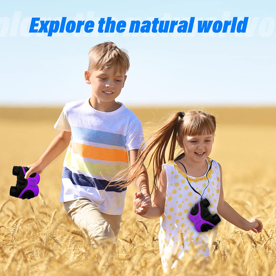 **VNVDFLM Kids Binoculars for Bird Watching - Compact & Lightweight Telescope for Boys & Girls Ages 3-10 - Perfect Easter Gift, Outdoor Exploration & Wildlife Observation (Purple)**