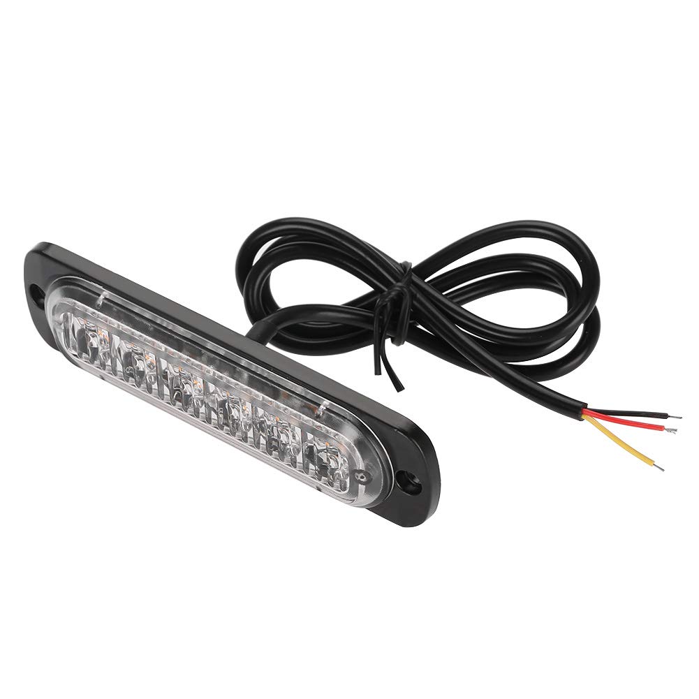6 LED Strobe Emergency Warning Light Bar - 4 Pack Universal 12V-24V 18W Yellow Flashing Safety Lights for Trucks, Vehicles, Construction Sites & Emergency Scenes