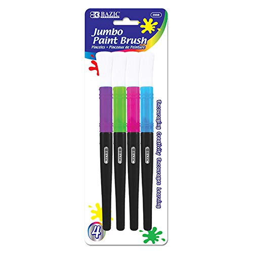 Bazic 2352899 Kids Jumbo Paint Brush Set - 4 Brushes per Pack - Case of 24 - Bulk Art Supplies for Classroom, Home & DIY Projects - Perfect for Kids Painting, Crafts & School Activities