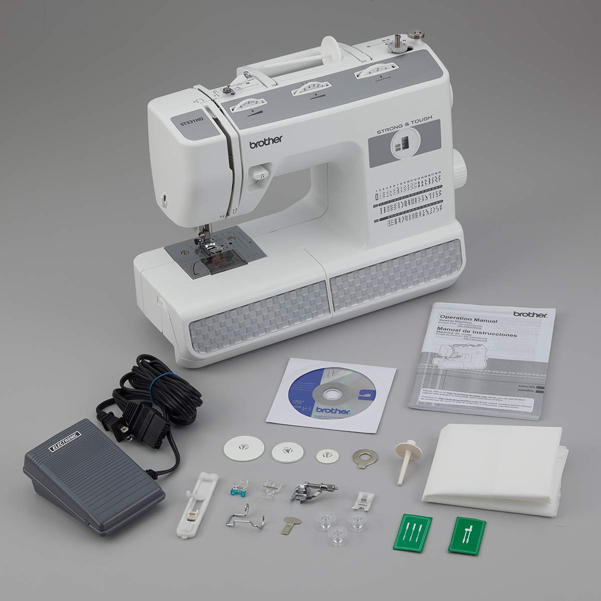 Brother ST531HD Heavy Duty Sewing Machine - 53 Built-in Stitches, Finger Guard, 16x8x12 Inch Compact Size | Perfect for Home DIY, Quilting, Garment Repair & Craft Projects