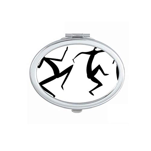 DIYthinker Egyptian Dance Totem Abstract Fresco Funny Mirror - Portable Folding Double-Sided Makeup Mirror for Travel, Home Vanity & Dorm Room Decor