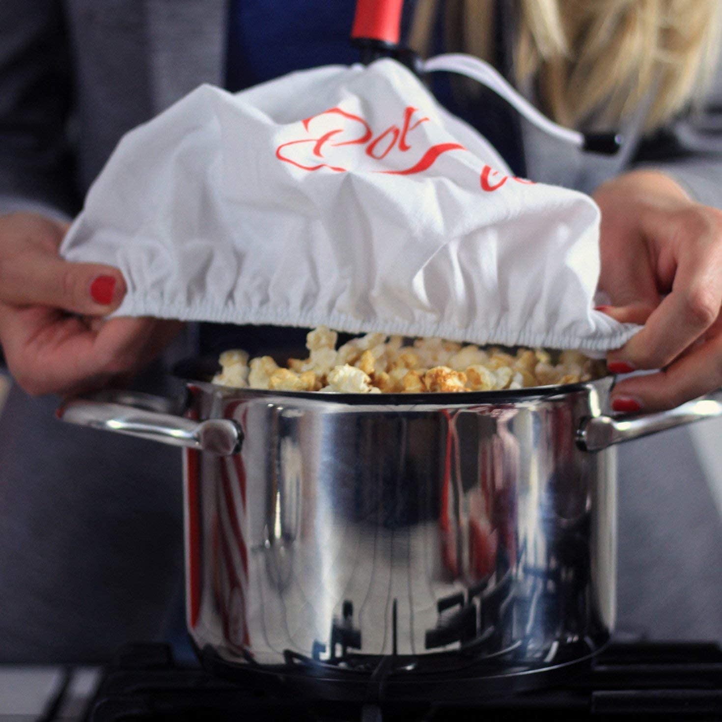 Stovetop Traditional Popcorn Maker - Healthy Gourmet Popcorn Popper for Movie Nights & Family Snacking | BPA-Free Aluminum Popcorn Pan with Lid for Home Theater & Camping