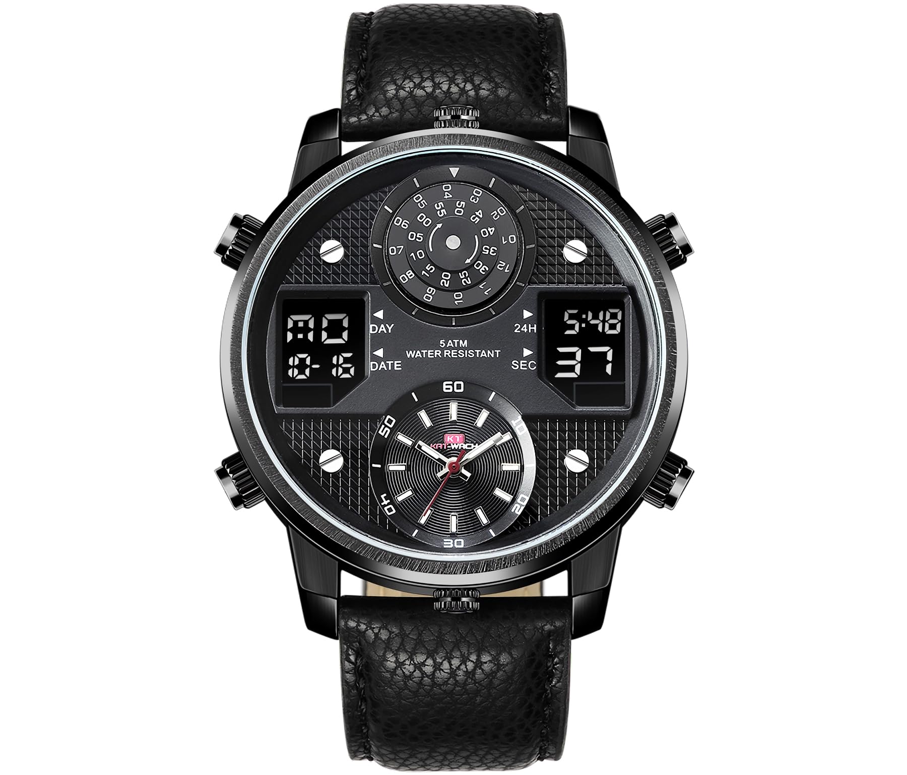 AIYISHI Men's Analog Digital Military Watch - Waterproof Chronograph with LED Alarm, Dual Time & Large Face - Perfect for Outdoor, Sports & Casual Wear