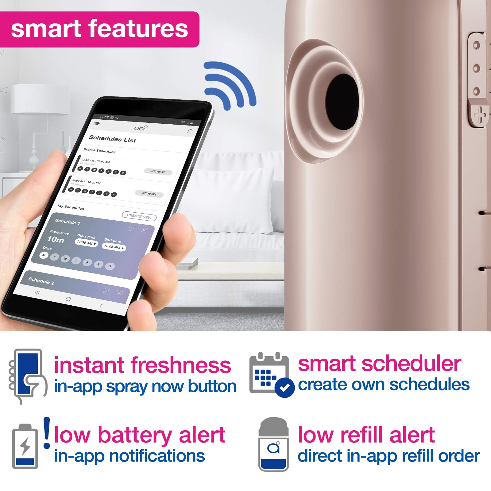 Godrej Aer Matic Refill - Automatic Room Freshener in Passion Scent | 2200 Sprays Guaranteed | Lasts 60 Days (225ml) | Perfect for Home, Office & Bathroom Odor Control