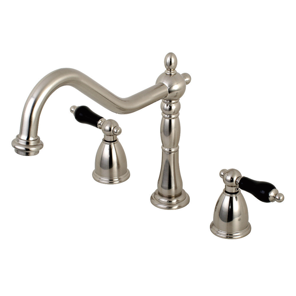 Kingston Brass KB1795PKLLS Widespread Kitchen Faucet - High Arc Pull-Down Sprayer, Oil Rubbed Bronze Finish, Ideal for Modern Farmhouse & Traditional Kitchens