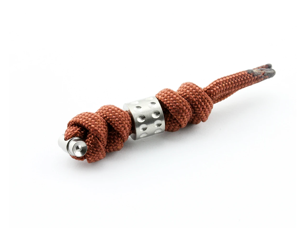 Chris Reeve Knives Rust Knotted Lanyard with Silver Dot Bead - Premium Paracord Keychain for EDC, Tactical Gear & Outdoor Adventures