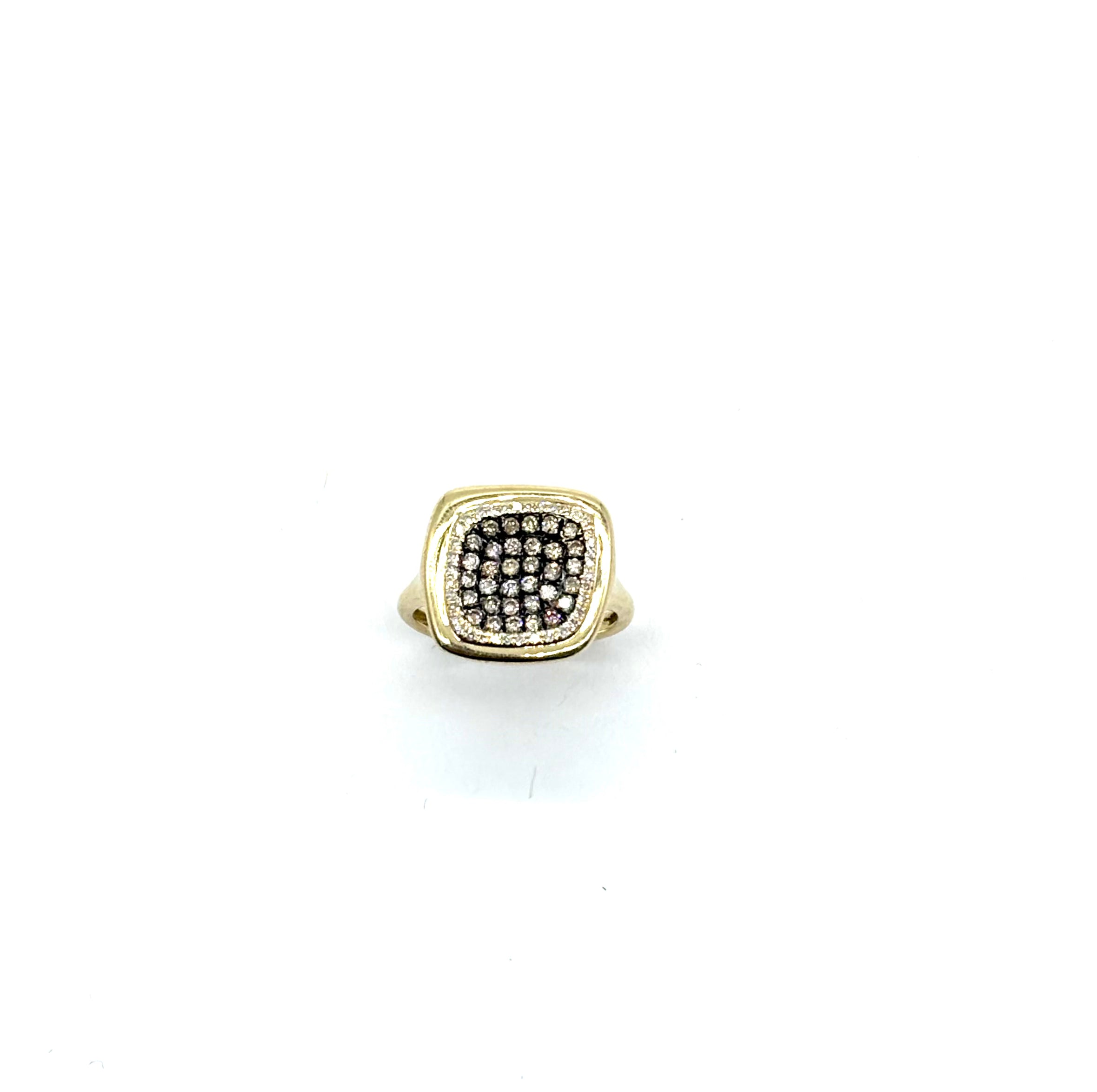 14K Gold Diamond Pave Square Ring for Women - Elegant Stackable Wedding Band, Anniversary Gift, or Everyday Jewelry - Perfect for Special Occasions & Daily Wear
